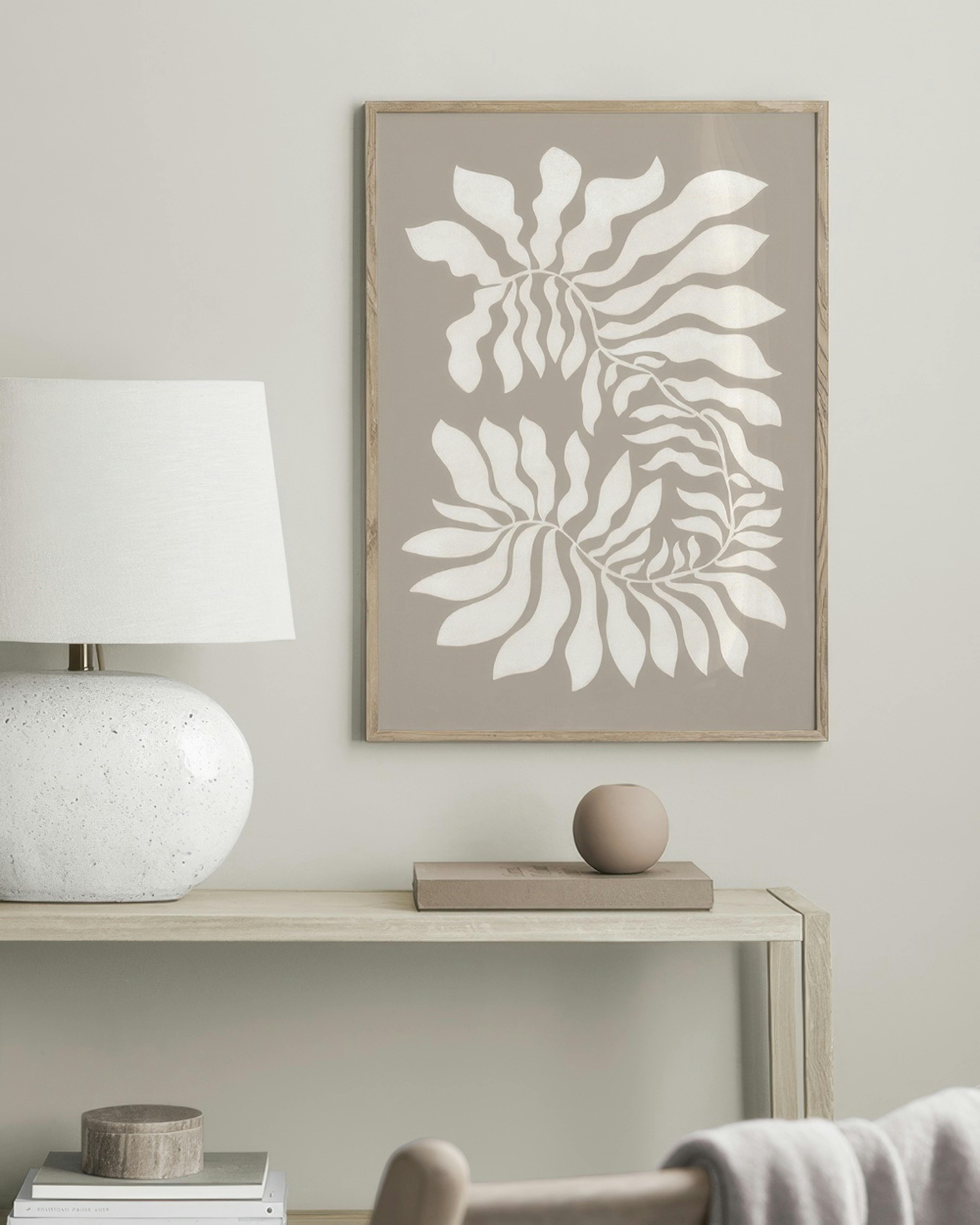 Beige Graphic Plant Poster