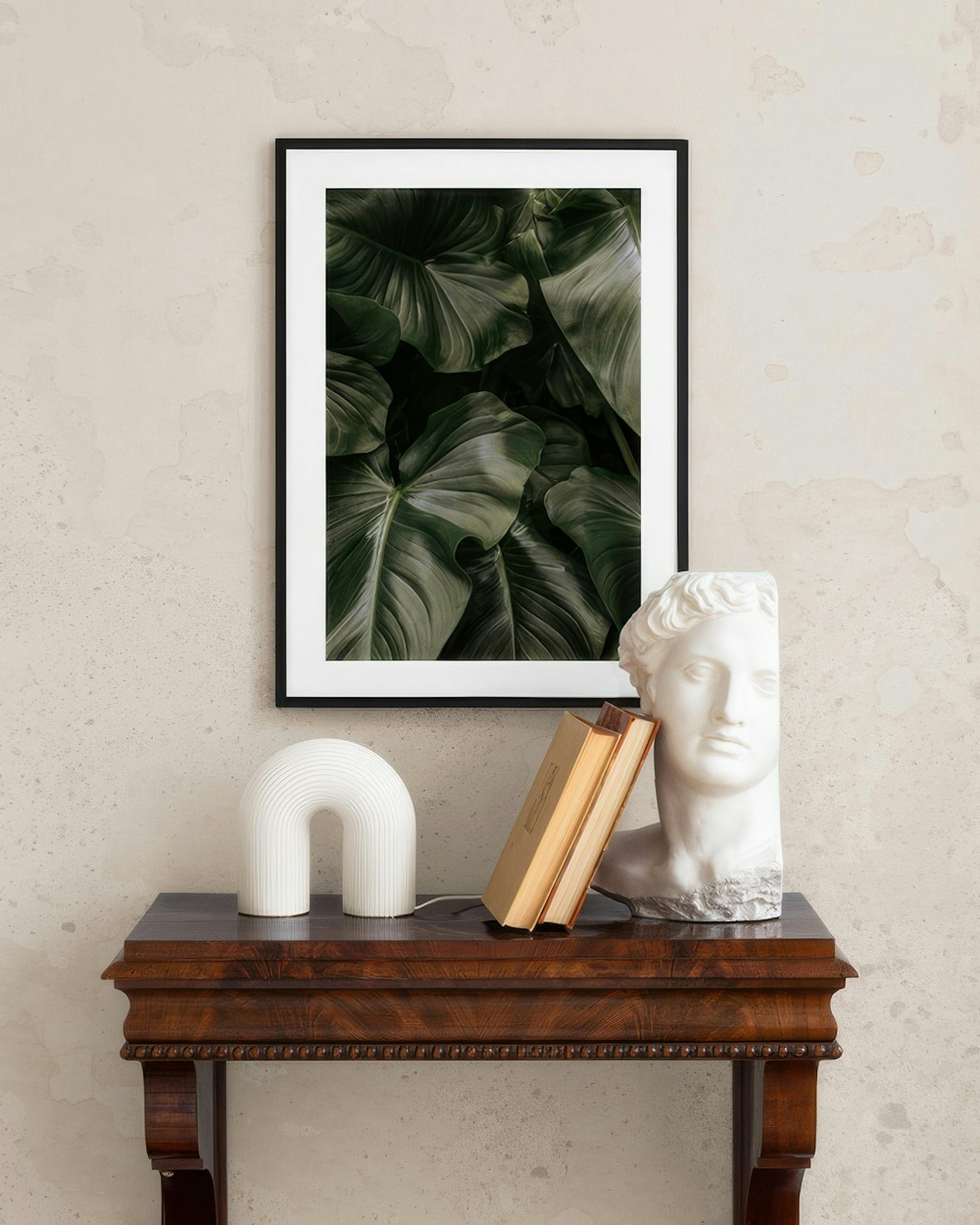 Deep Green Leaves Print
