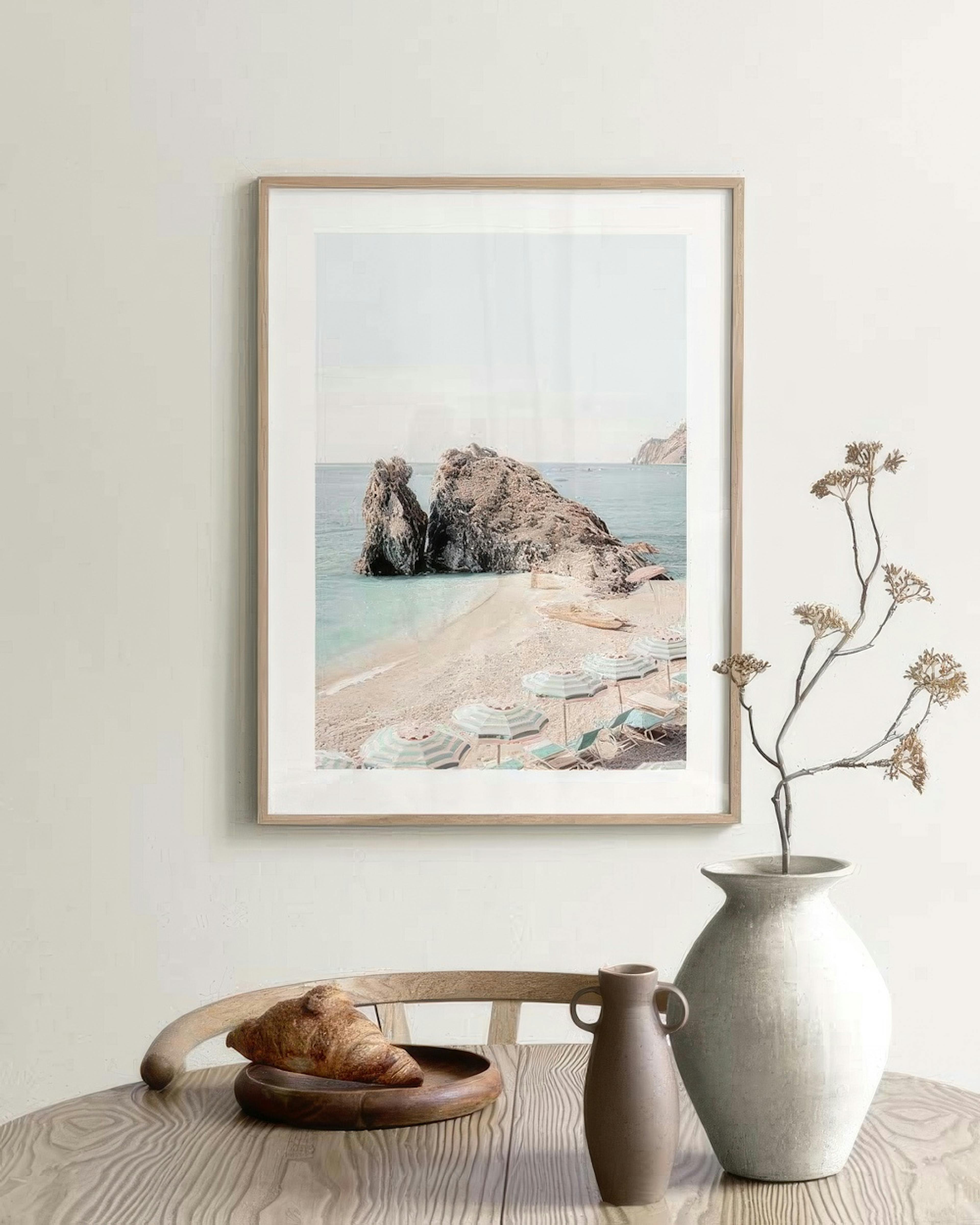 Umbrellas on Beach Print