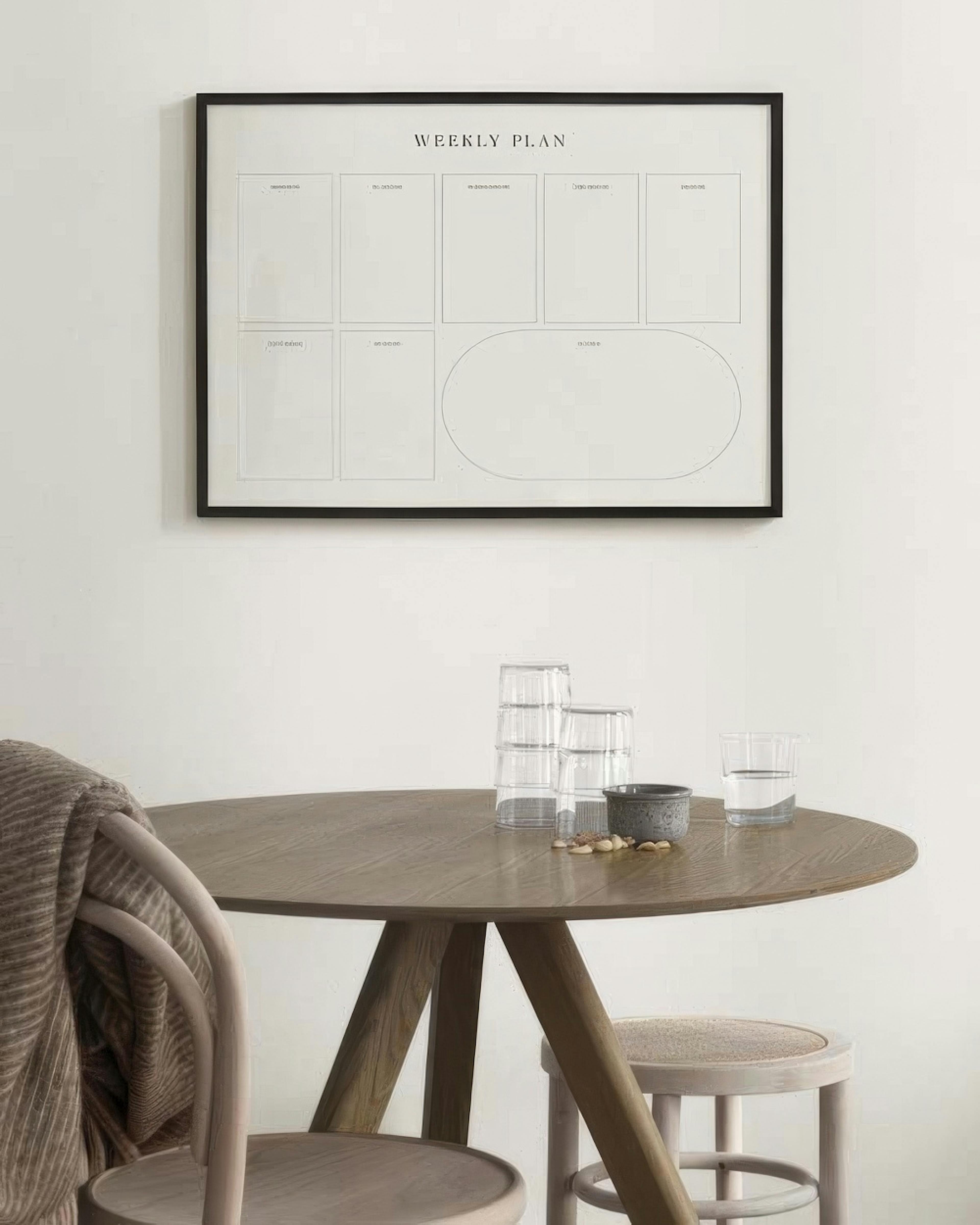 Weekly Planner Beige Plakát