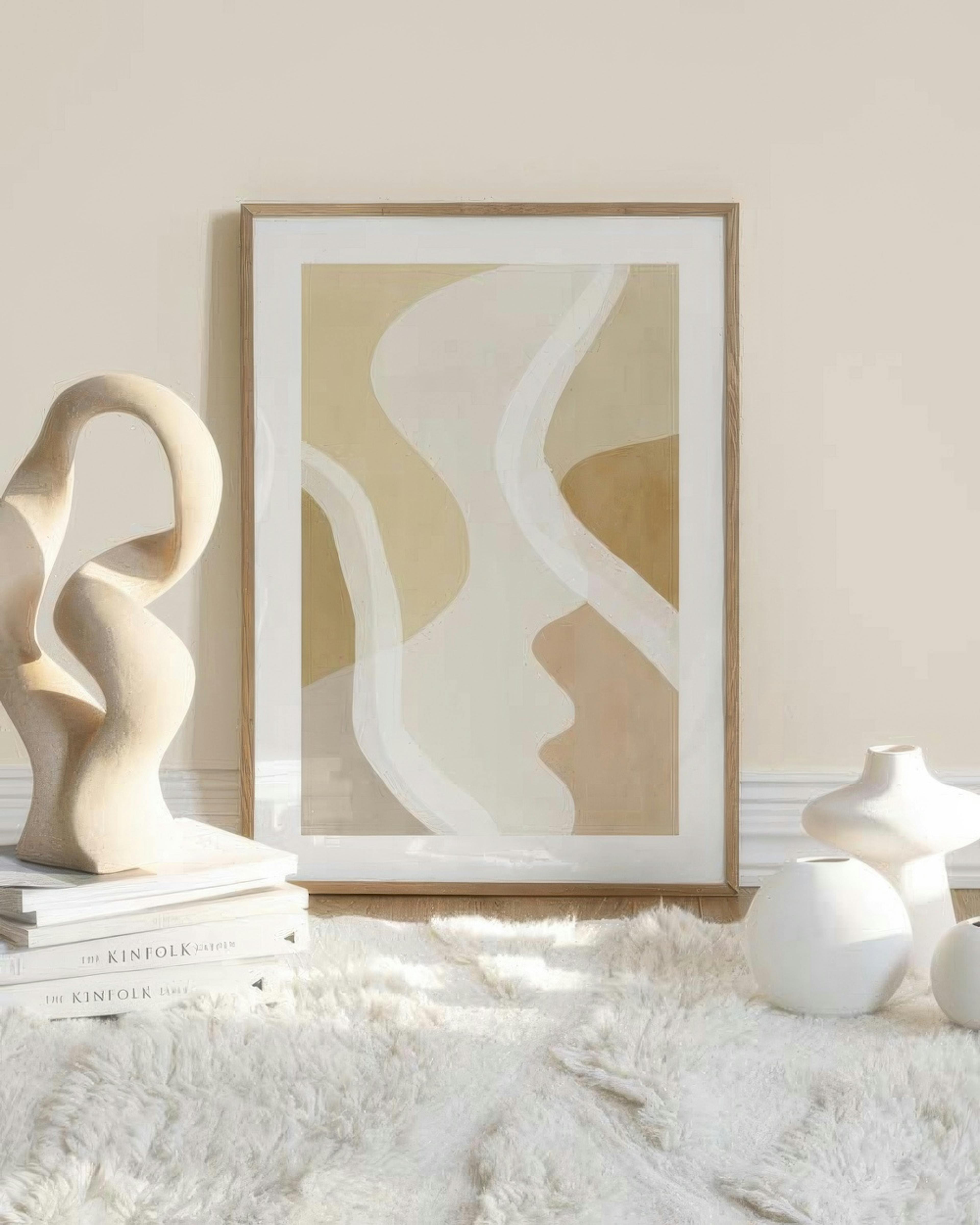 Abstract Yellow Shapes No1 Poster