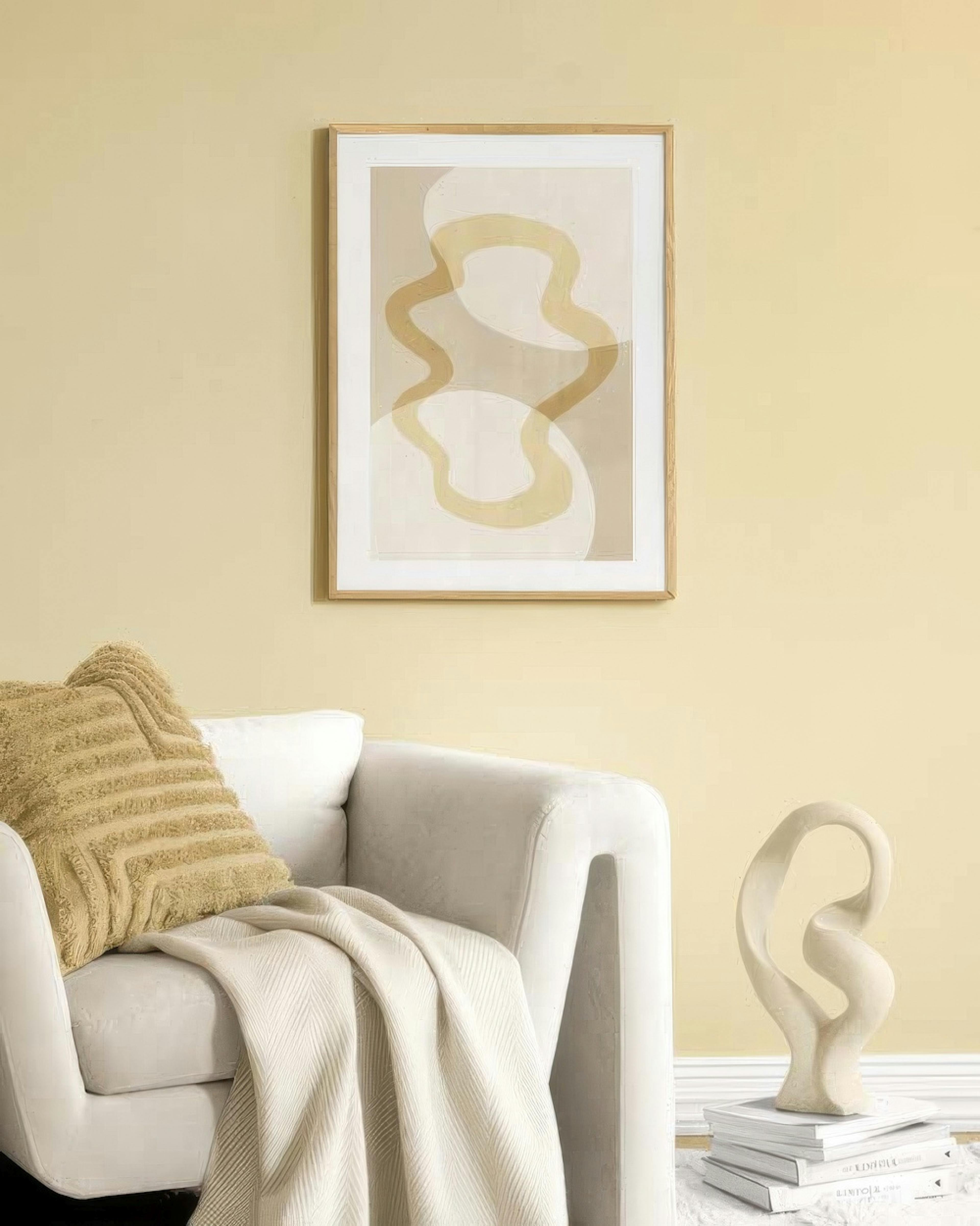 Abstract Yellow Shapes No2 Affiche
