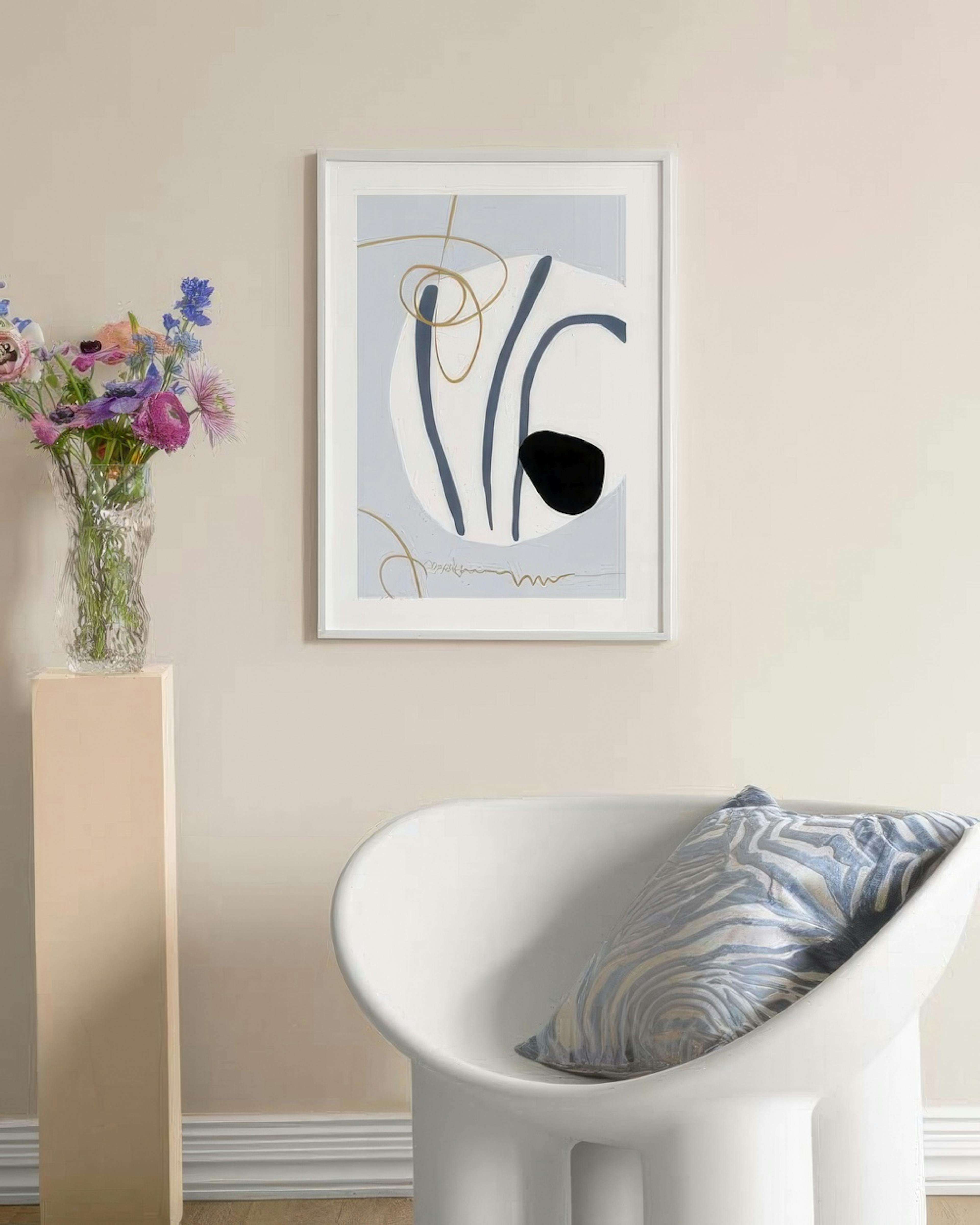 Abstract Blue Stripes No1 Poster