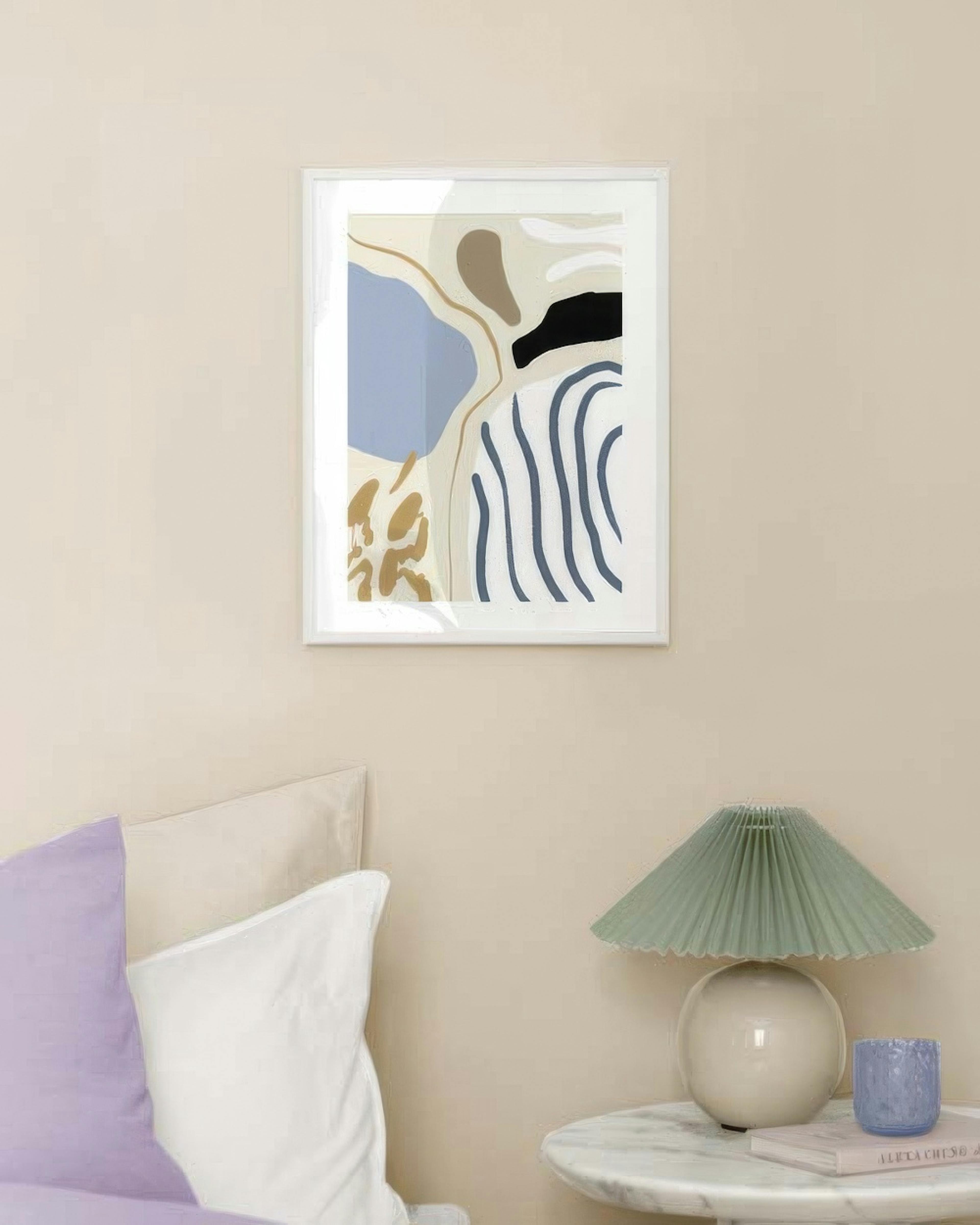 Abstract Blue Stripes No2 Print