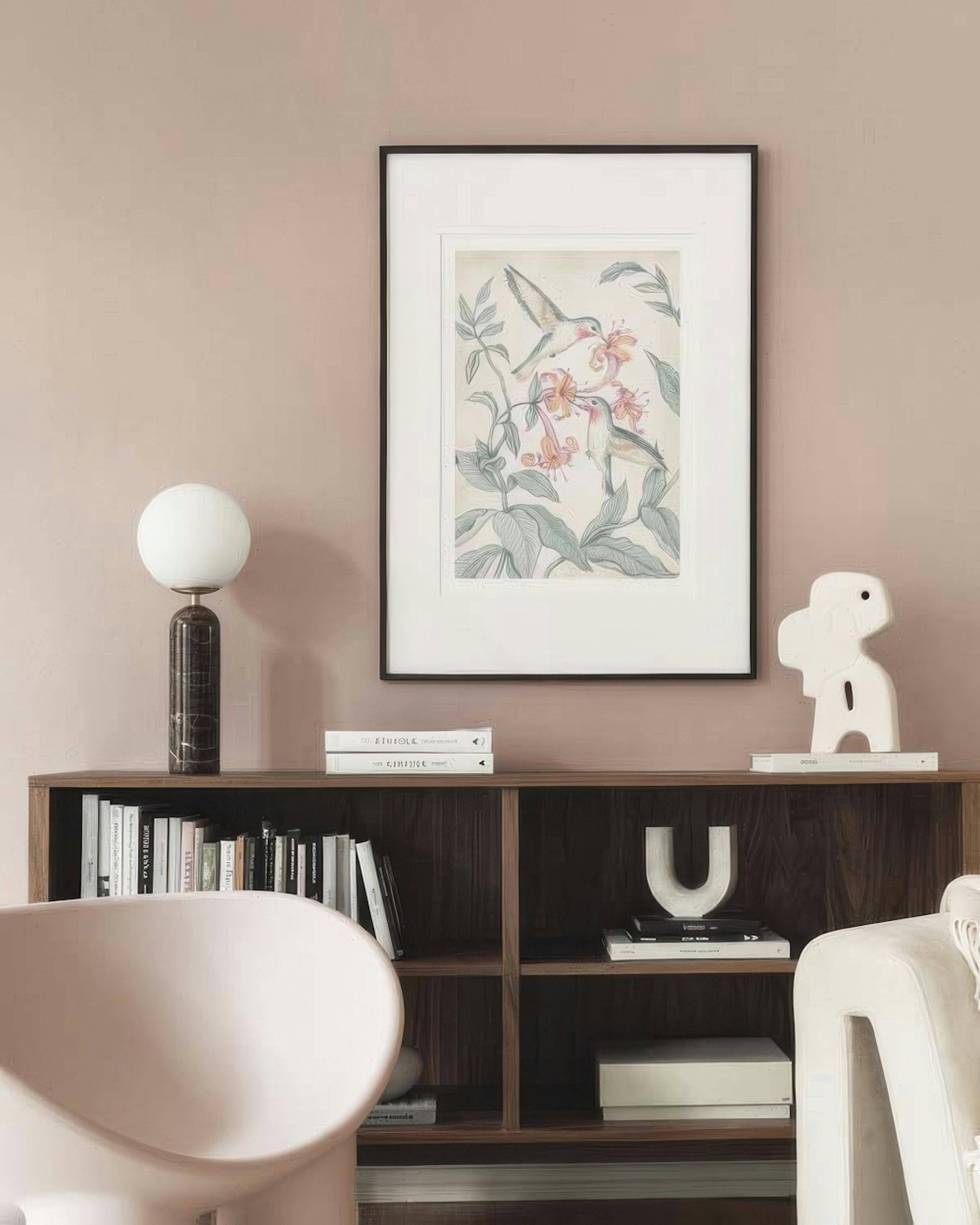 Hummingbirds Painting Print