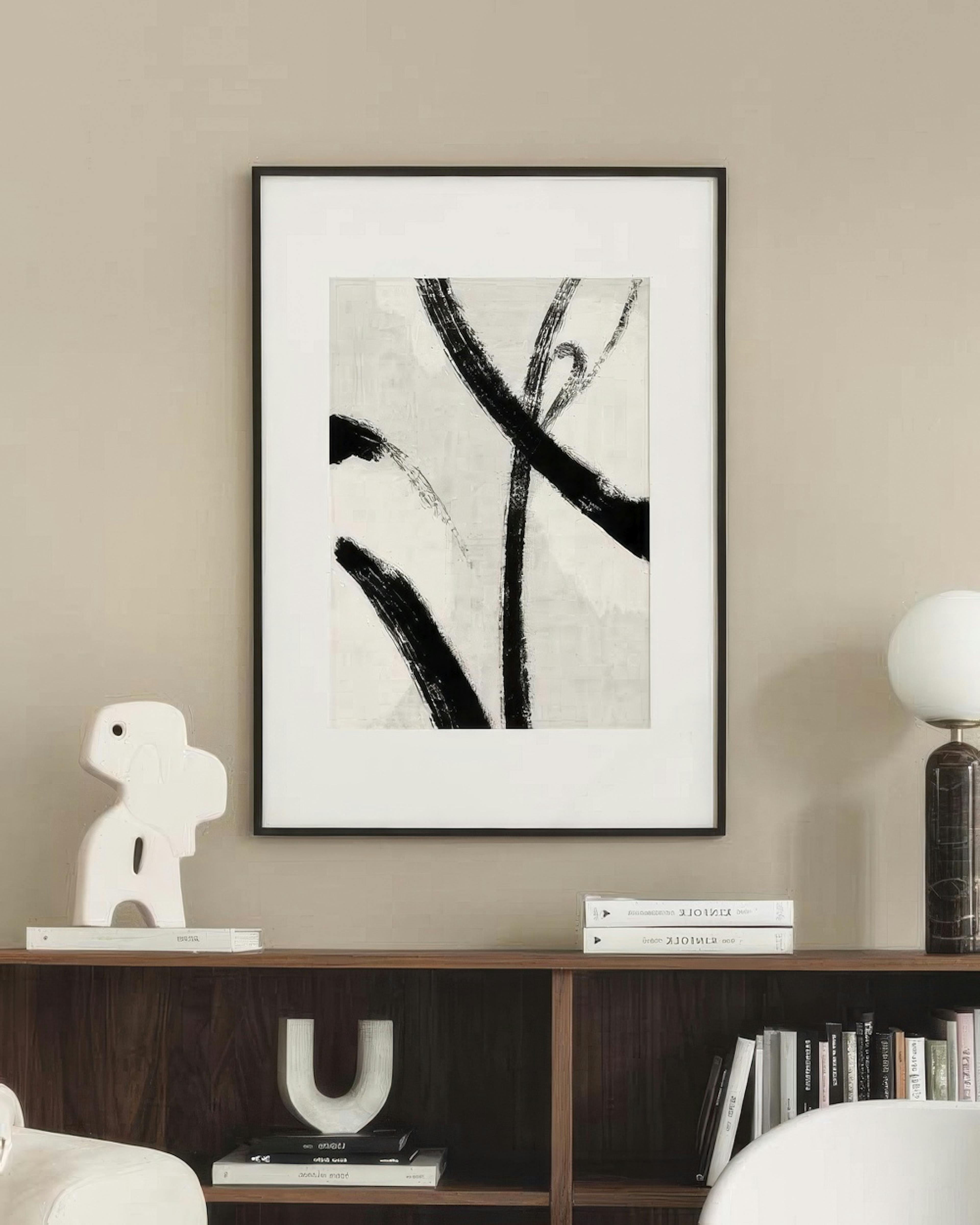 Black Brush Strokes No1 Print