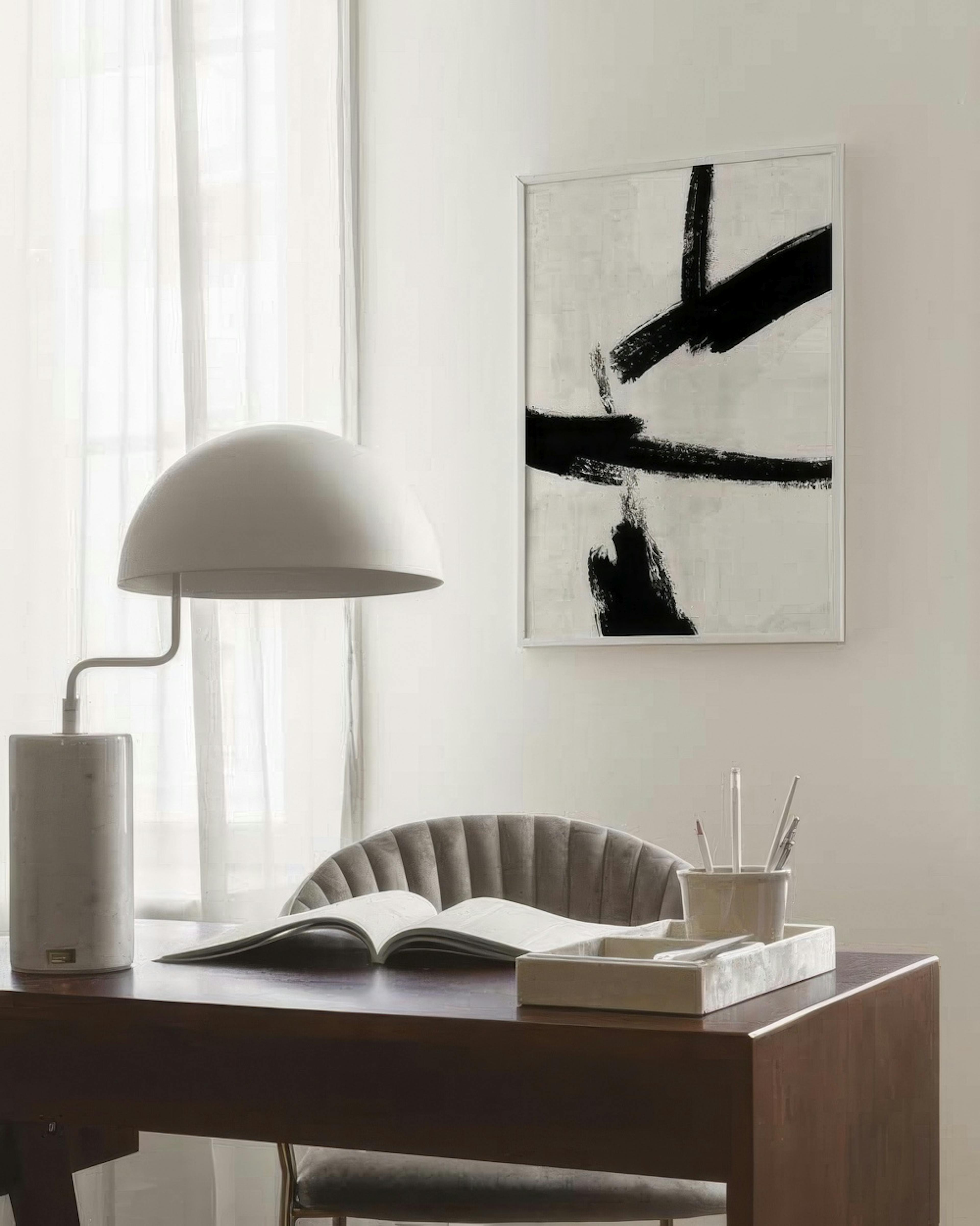 Black Brush Strokes No2 Poster