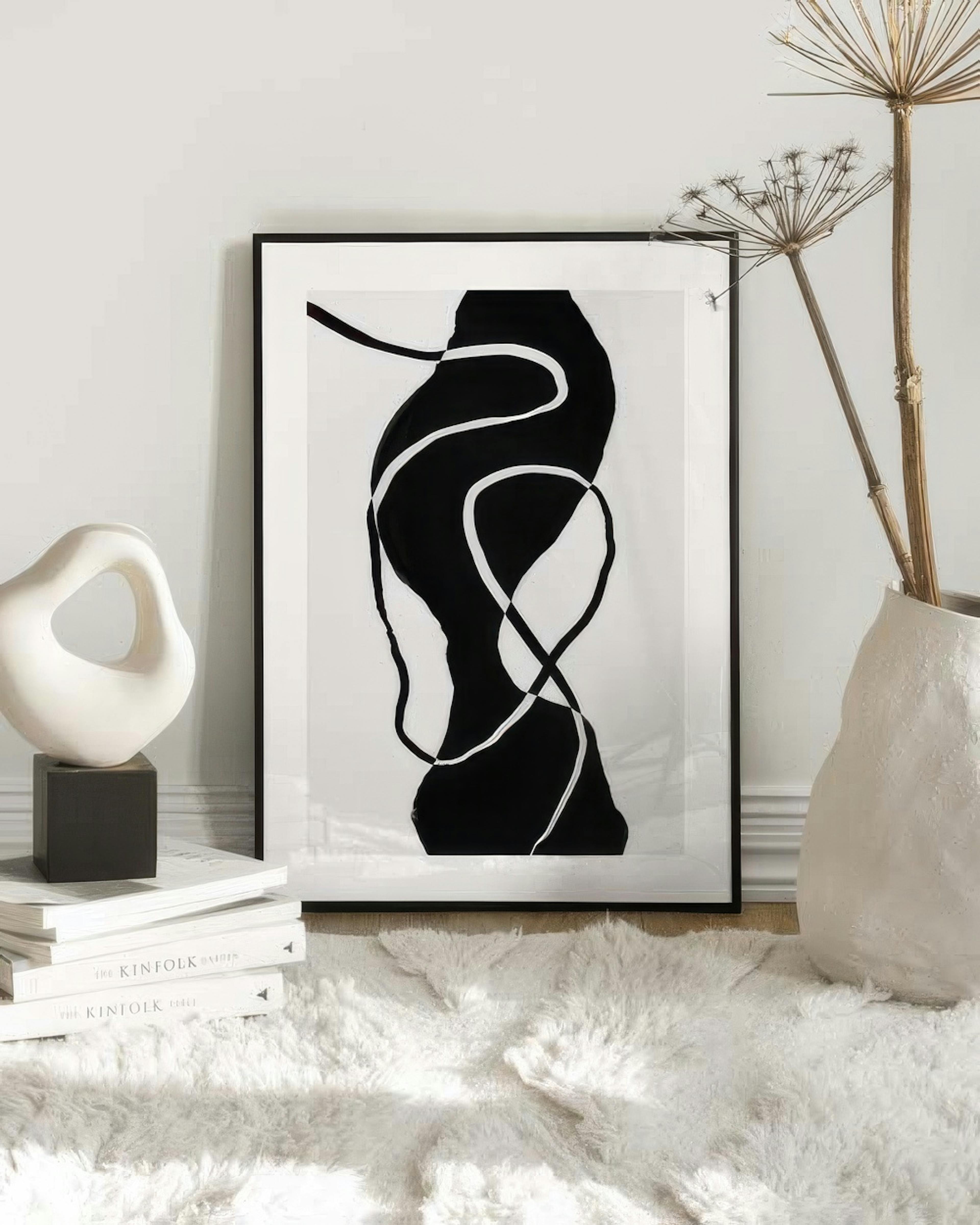 Black Abstract Shapes No1 Print