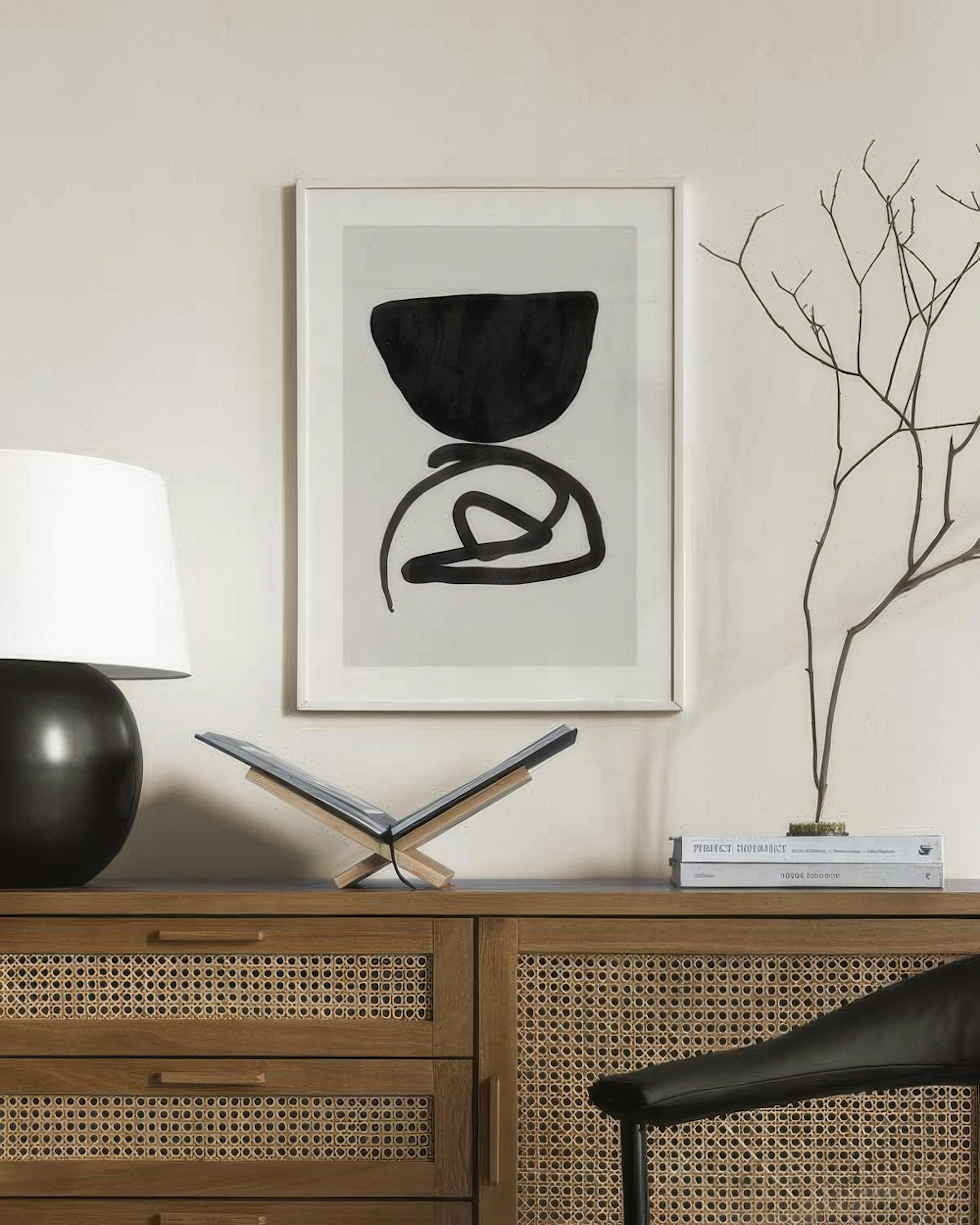 Black Abstract Shapes No2 Print