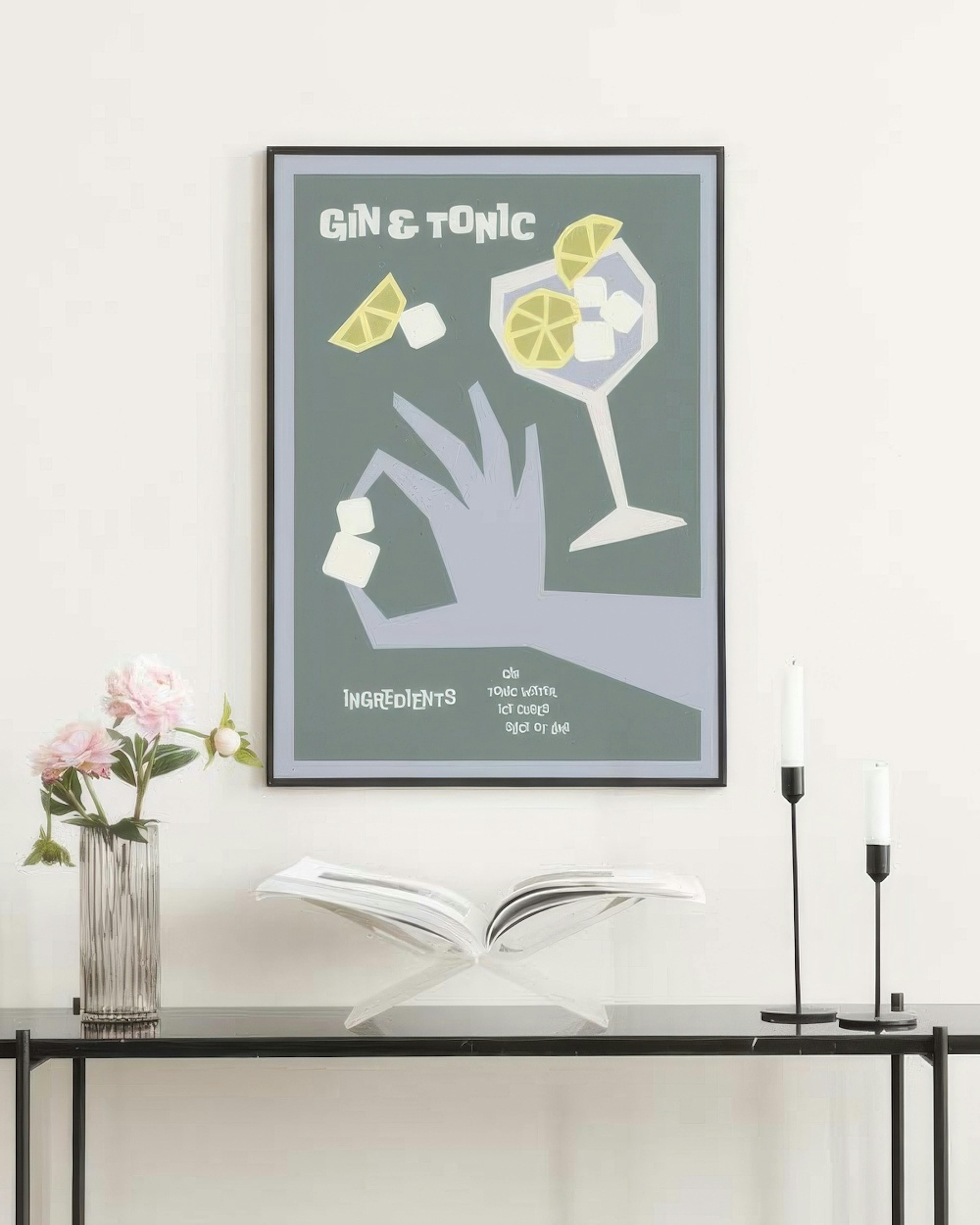 Gin & Tonic Cocktail Affiche