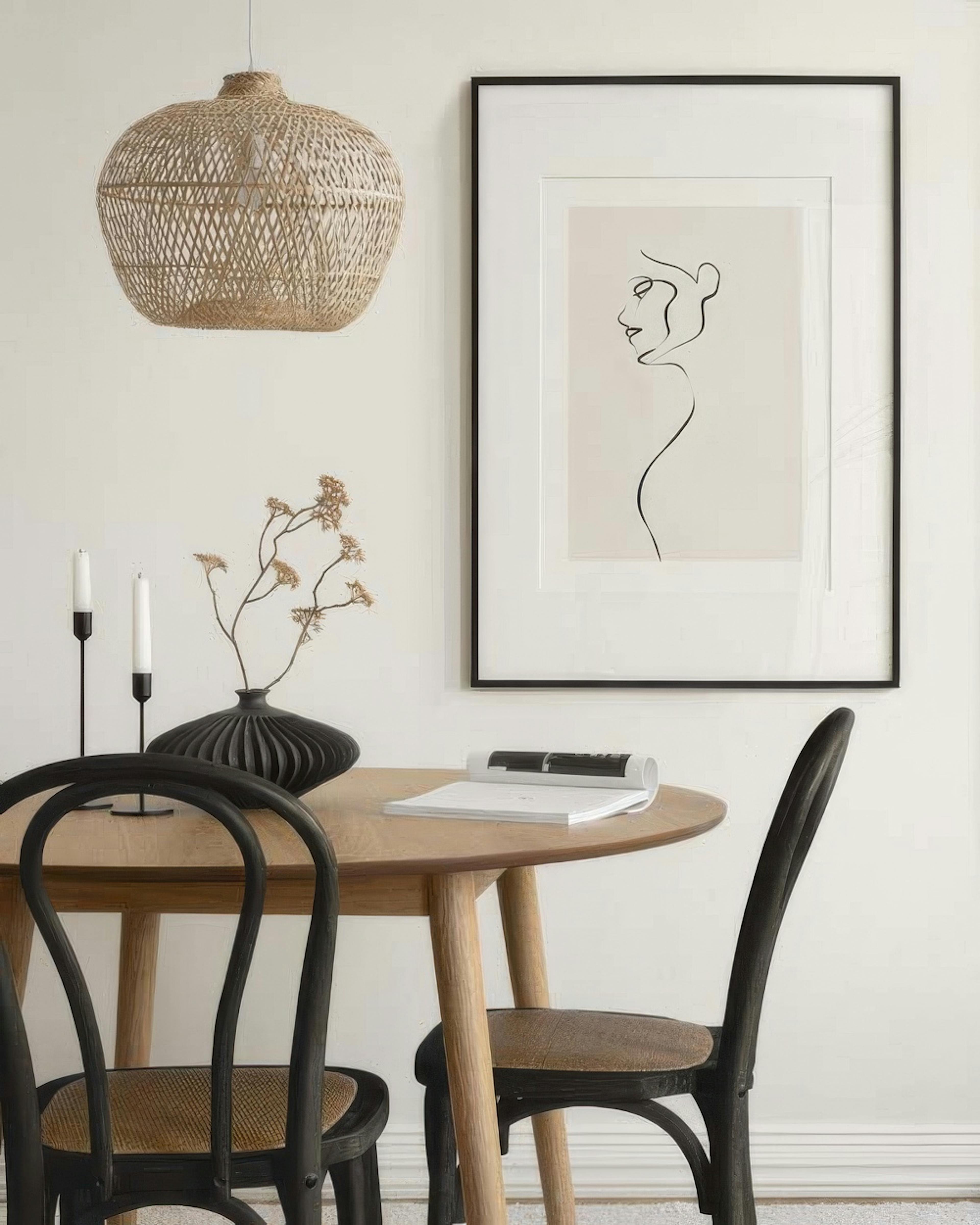 Female in Lines Print