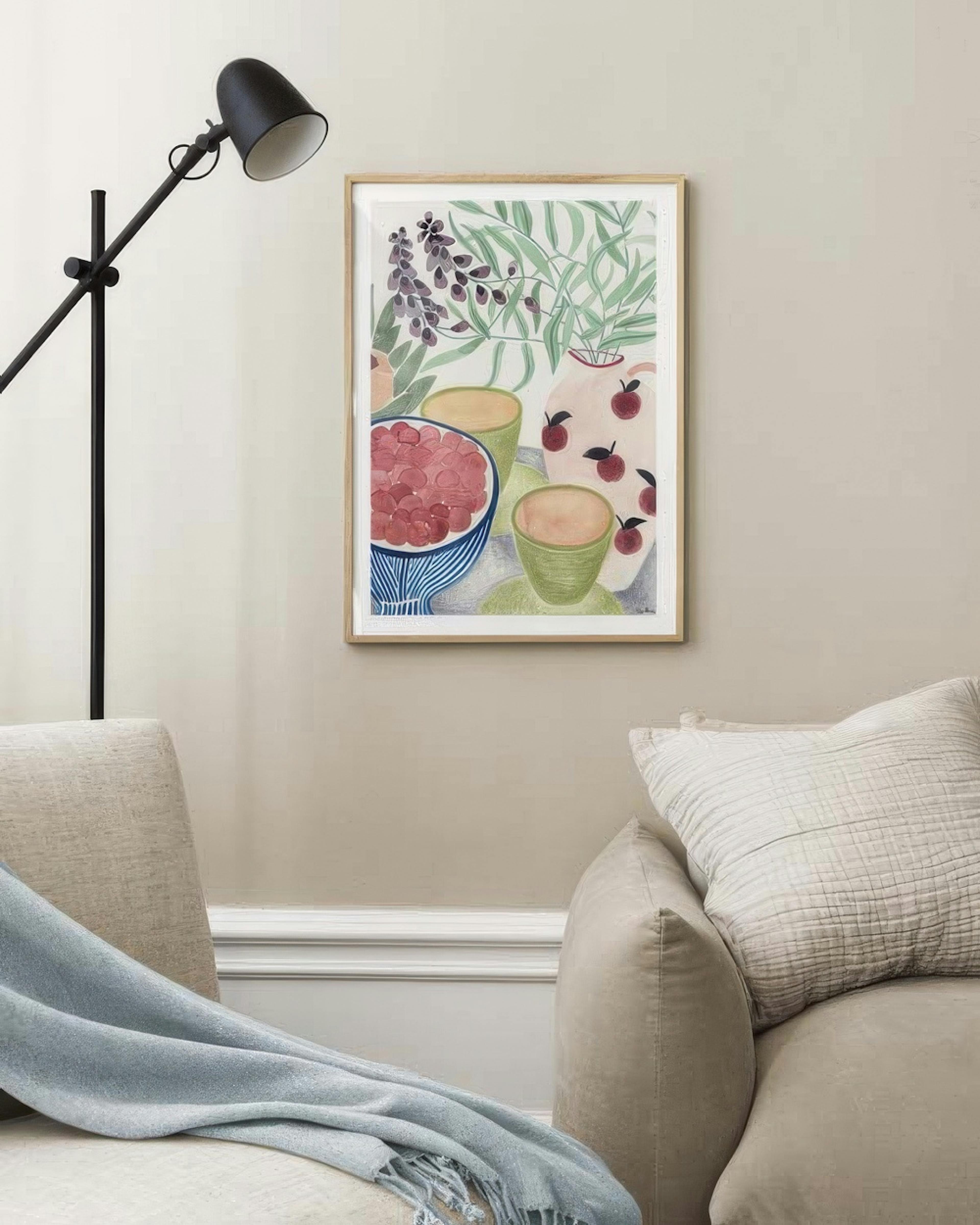 La Poire - Still Life with Tea and Grapes Print