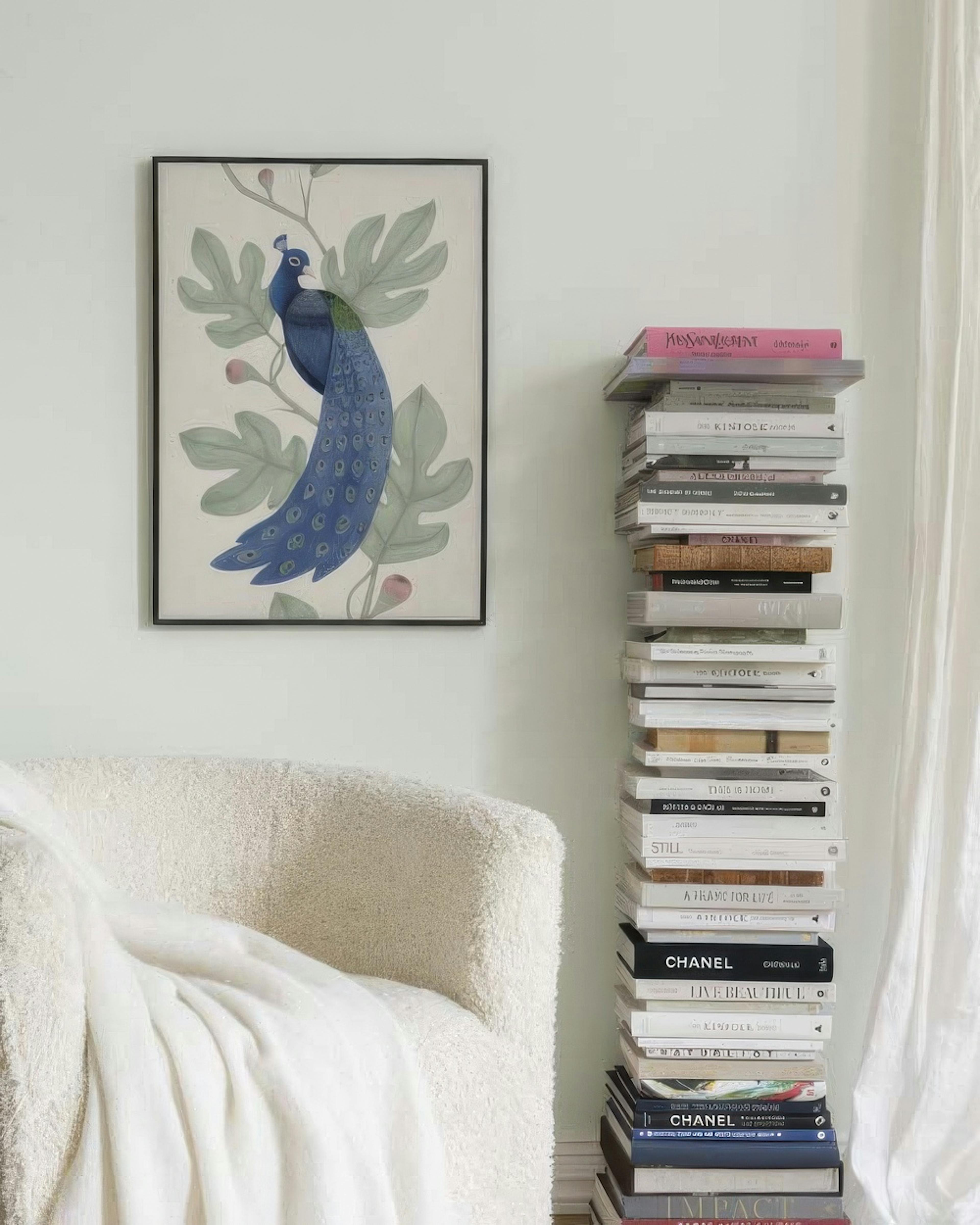 Vintage Blue Peacock Poster