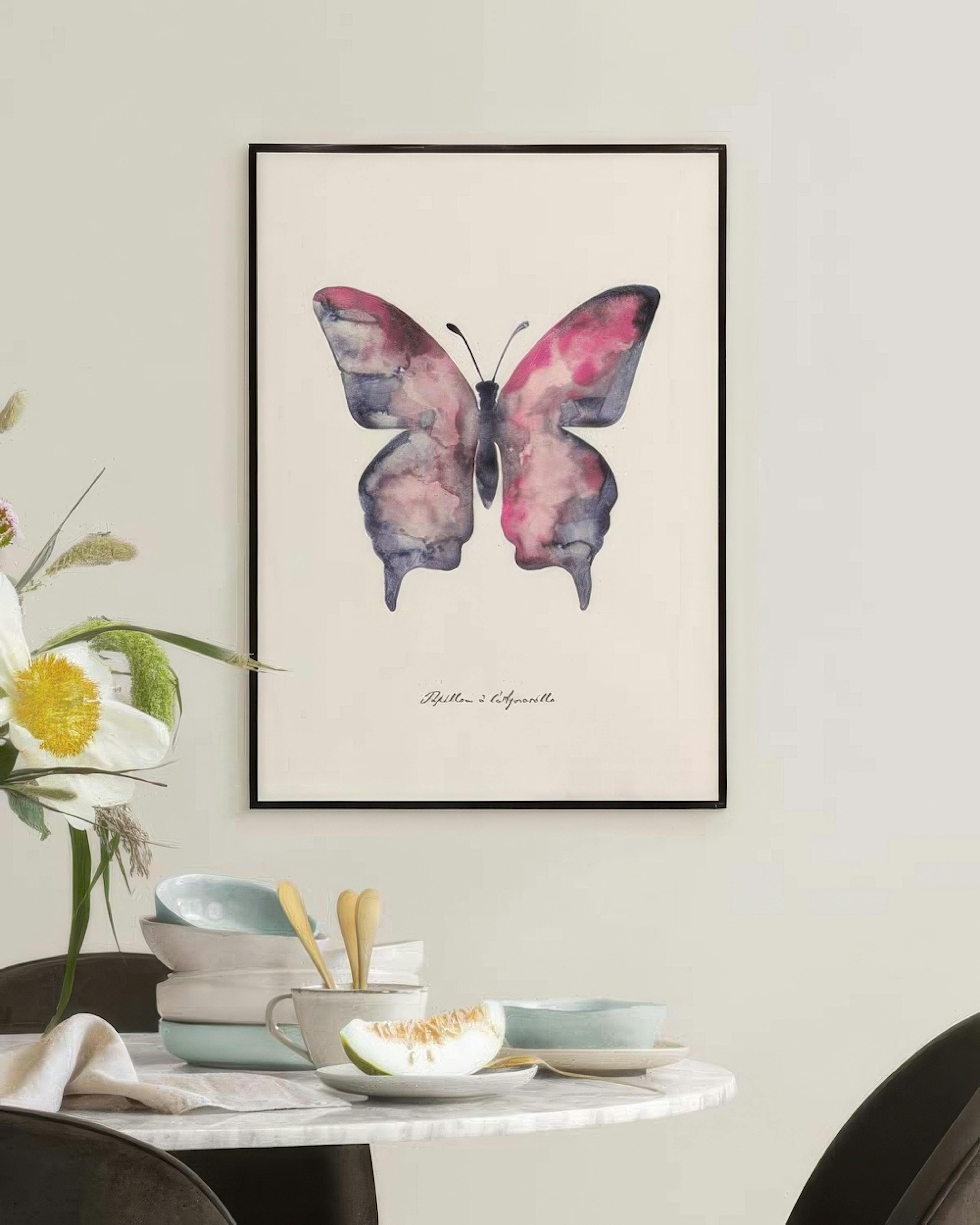 Papillon à l'Aquarelle Poster