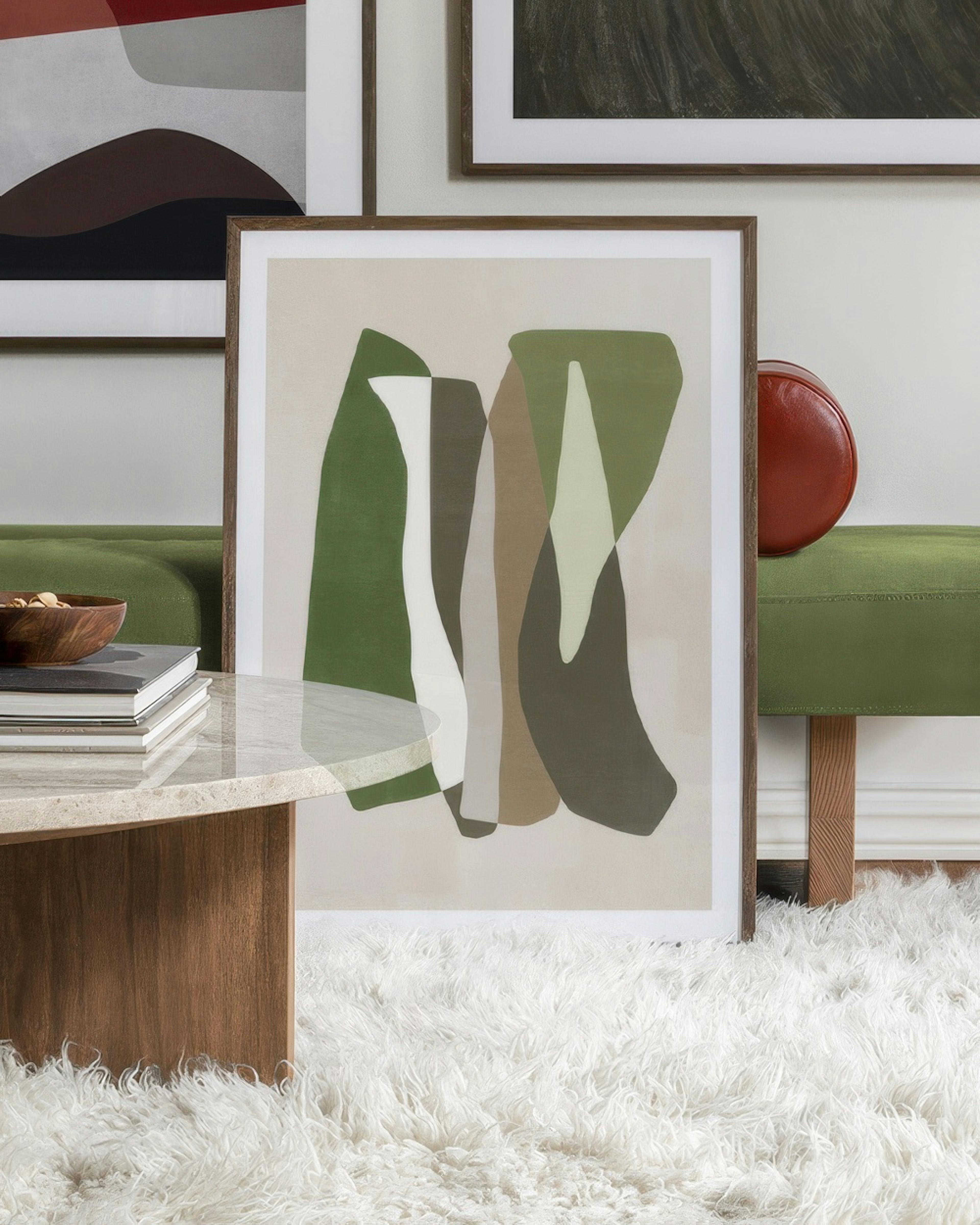 Green Graphic Forms No2 Print