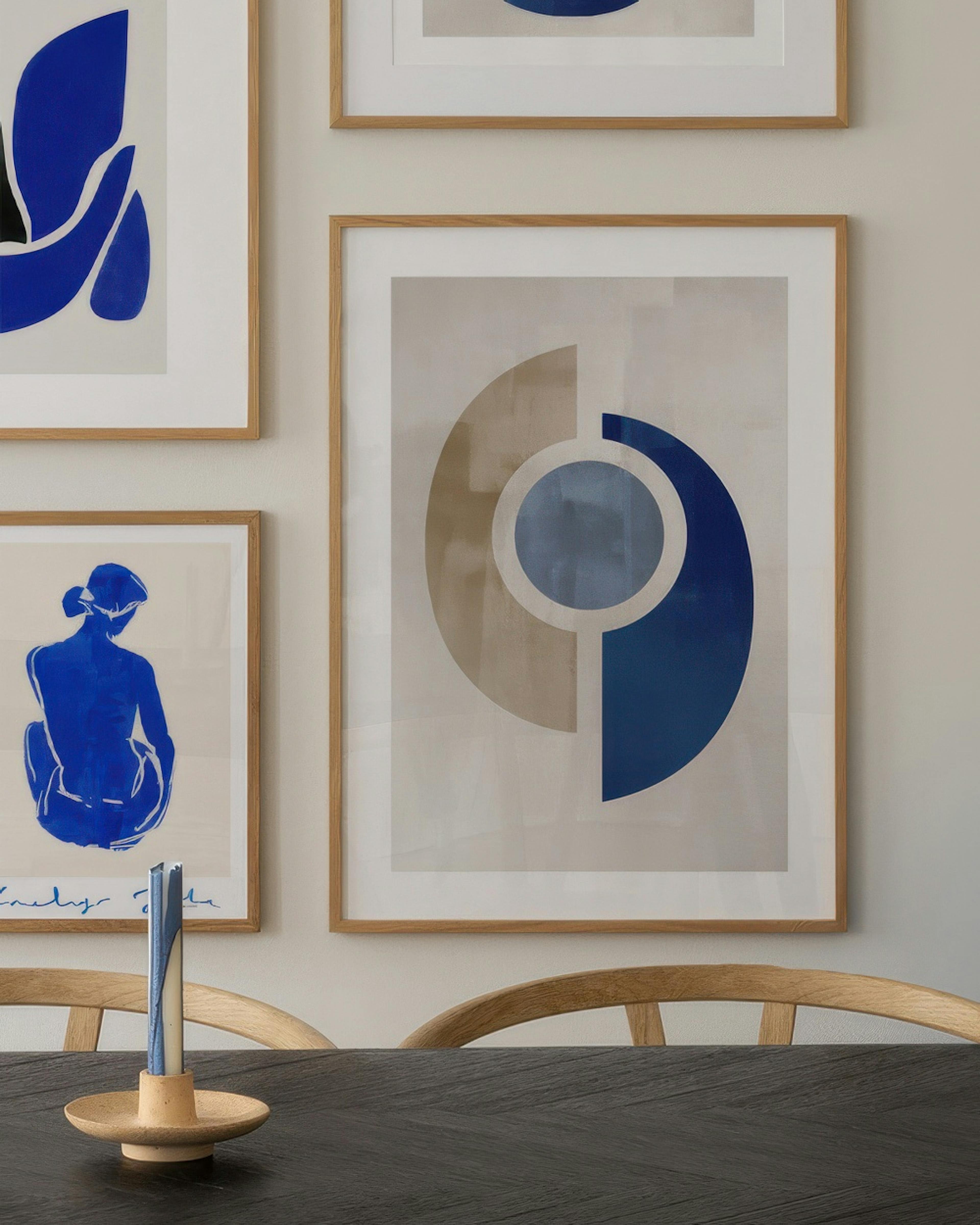 Blue Geometric No2 Poster