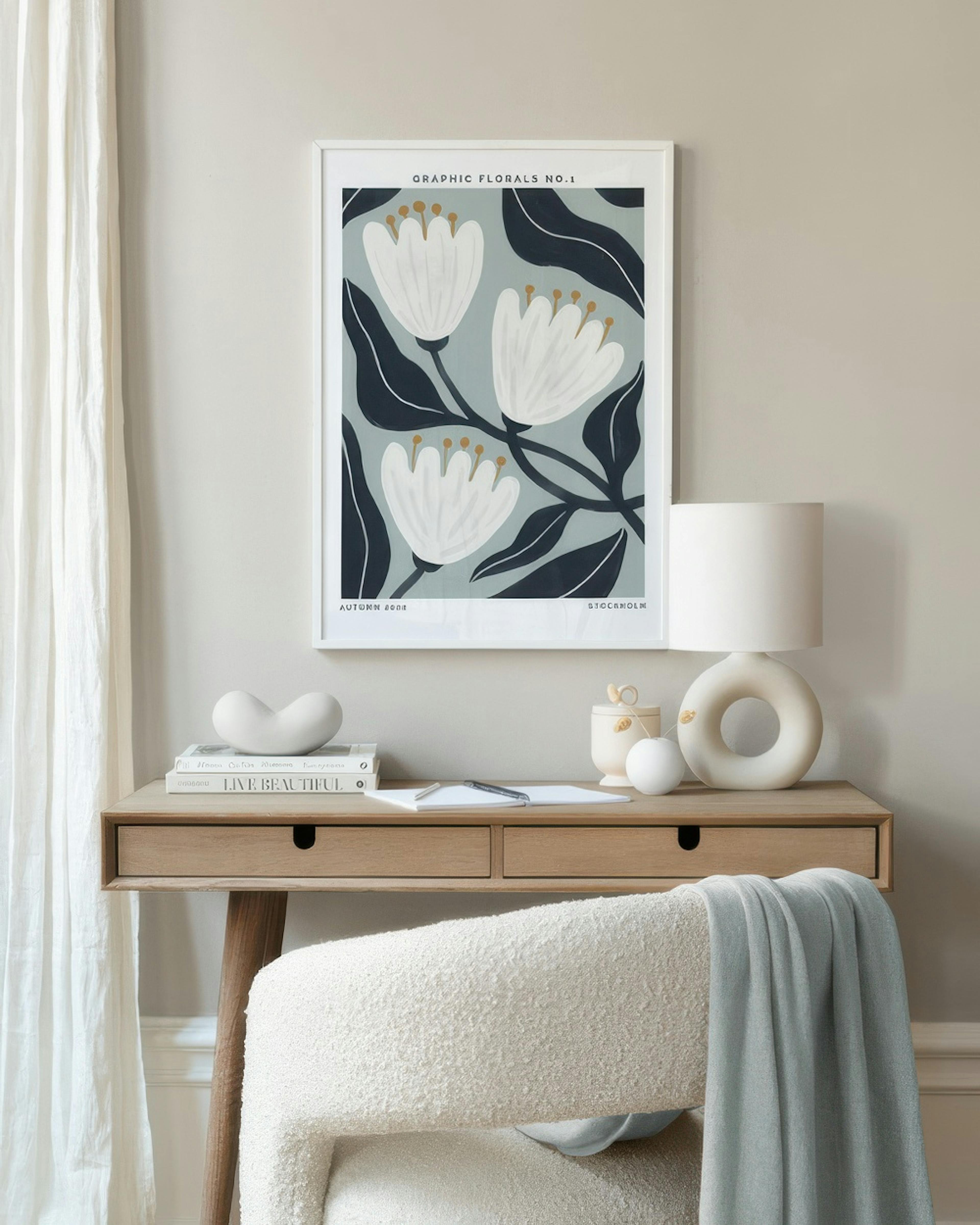 Graphic Florals No1 Print