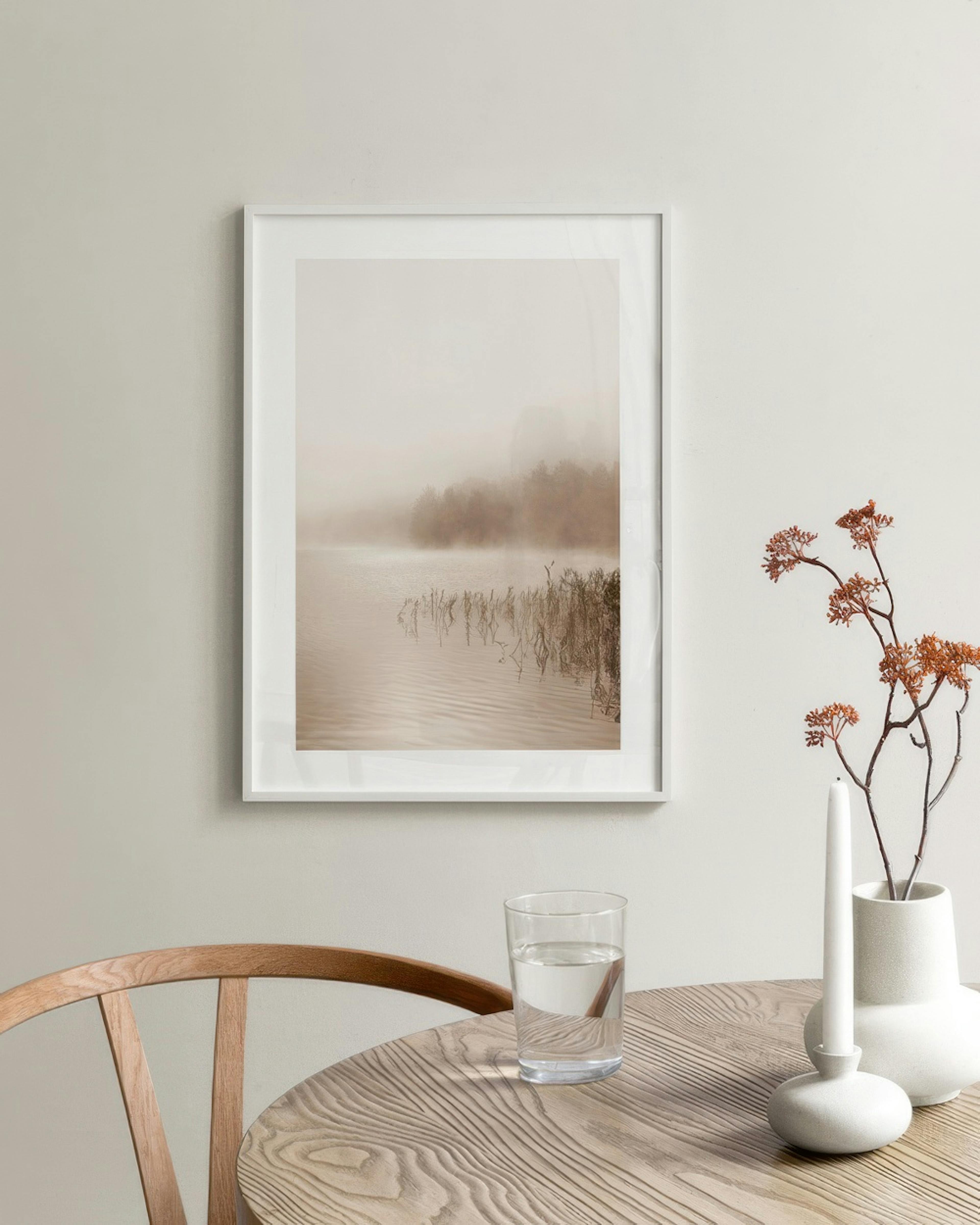 Calm Foggy Lake Poster