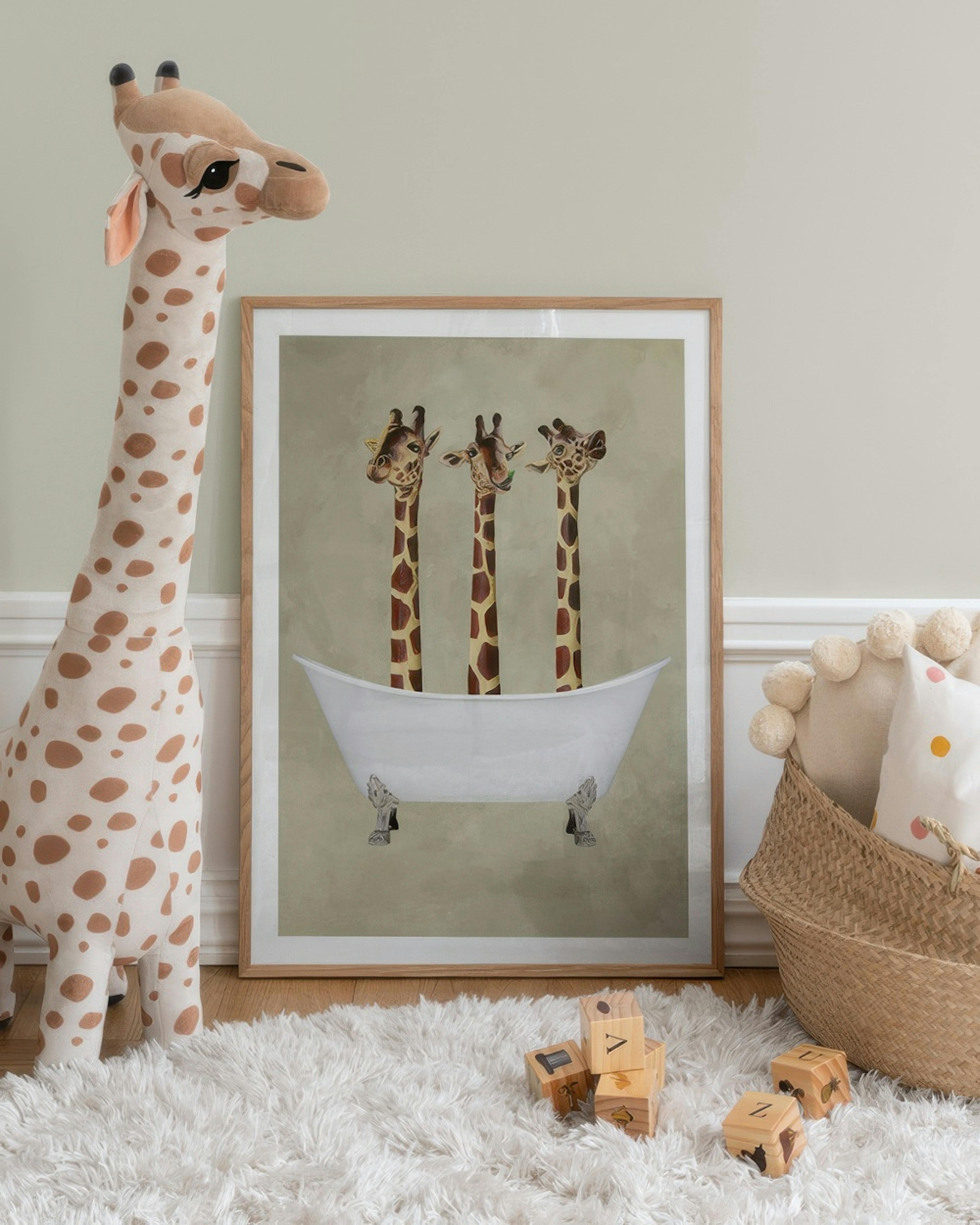 Coco De Paris - Giraffes in Bathtub Print
