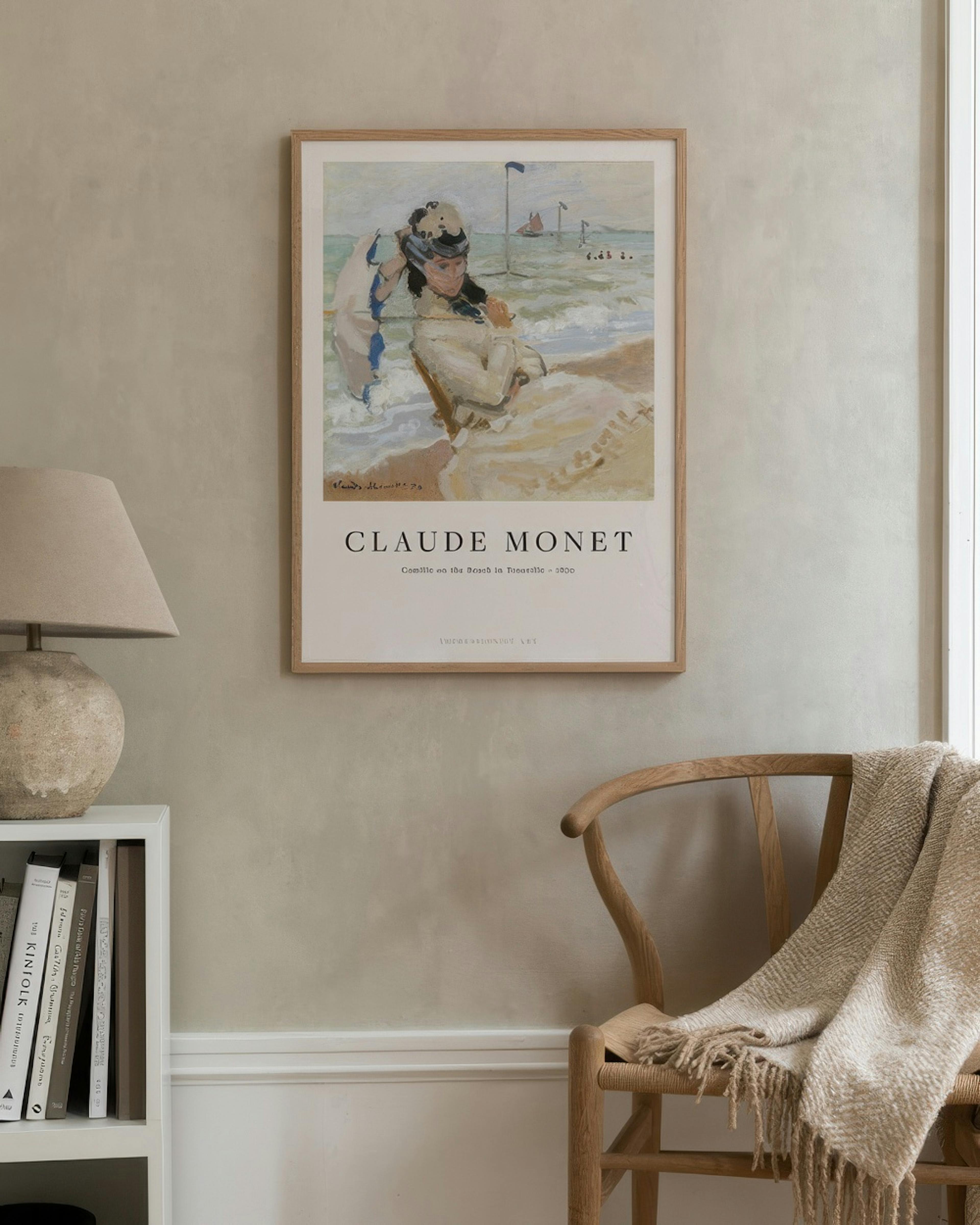 Monet - Camille on the Beach in Trouville Print