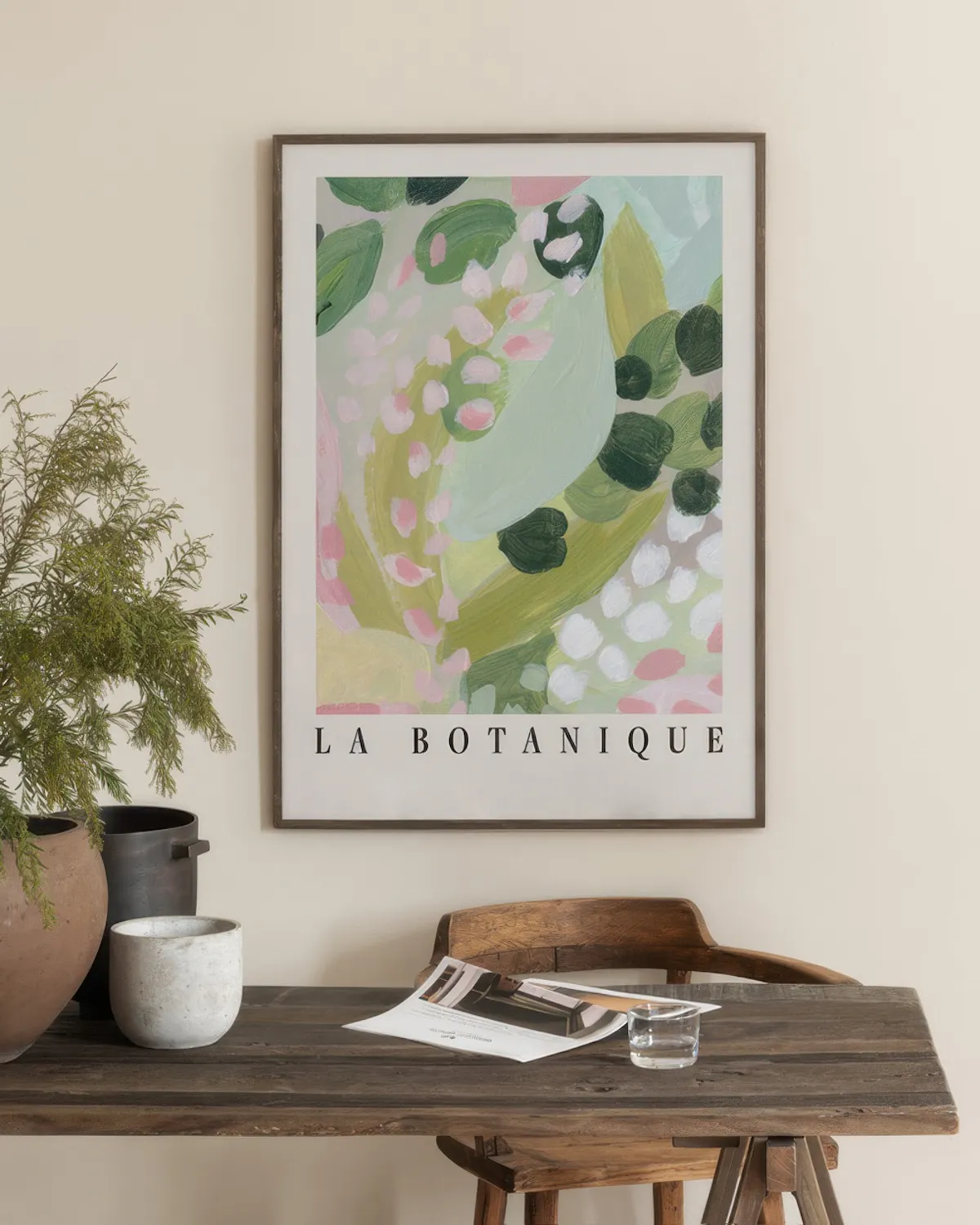 La Botanique Art No2 Poster – Botanical Wall Art in Pink & Green ...