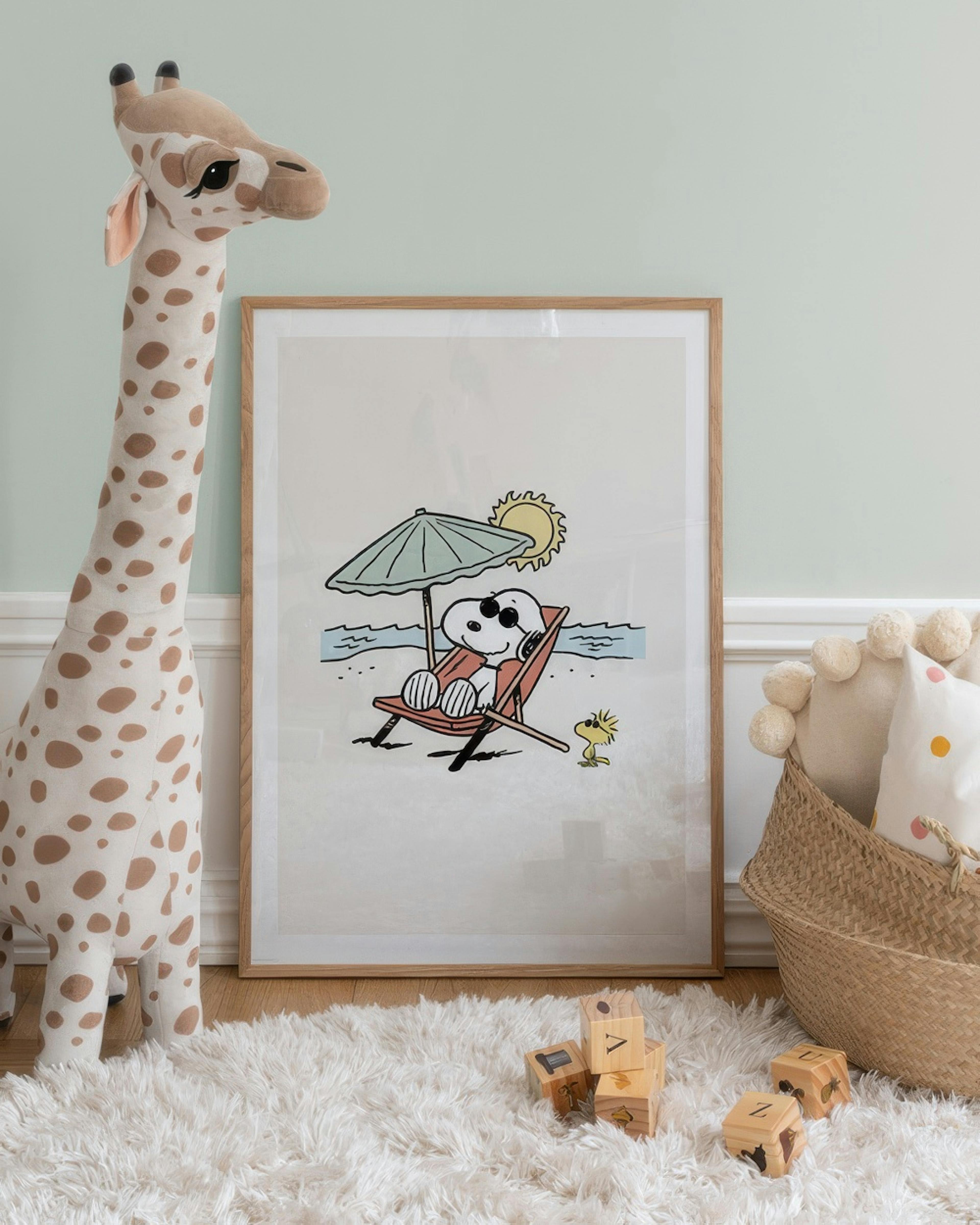 Snoopy on the Beach Print