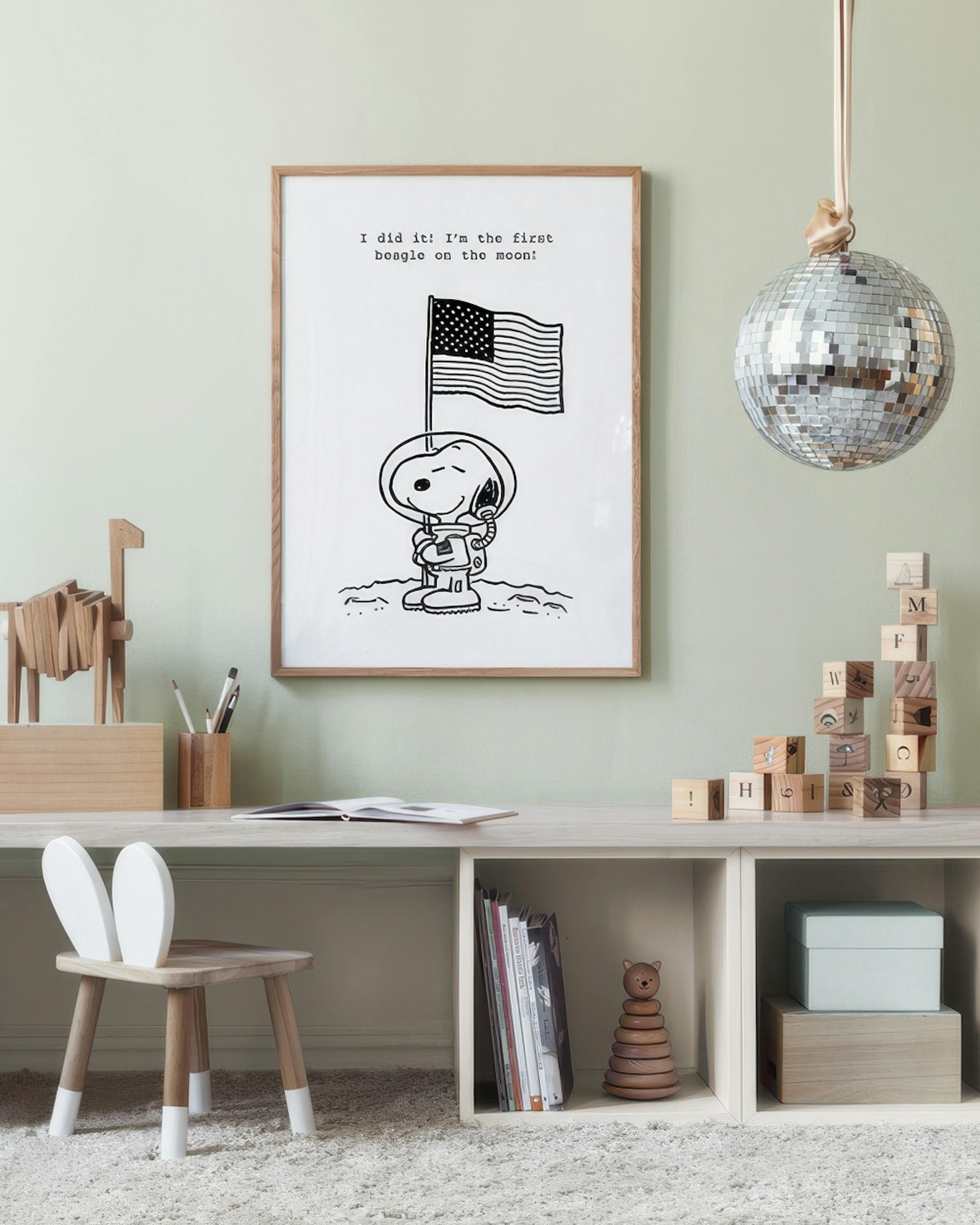 Snoopy on the Moon Poster