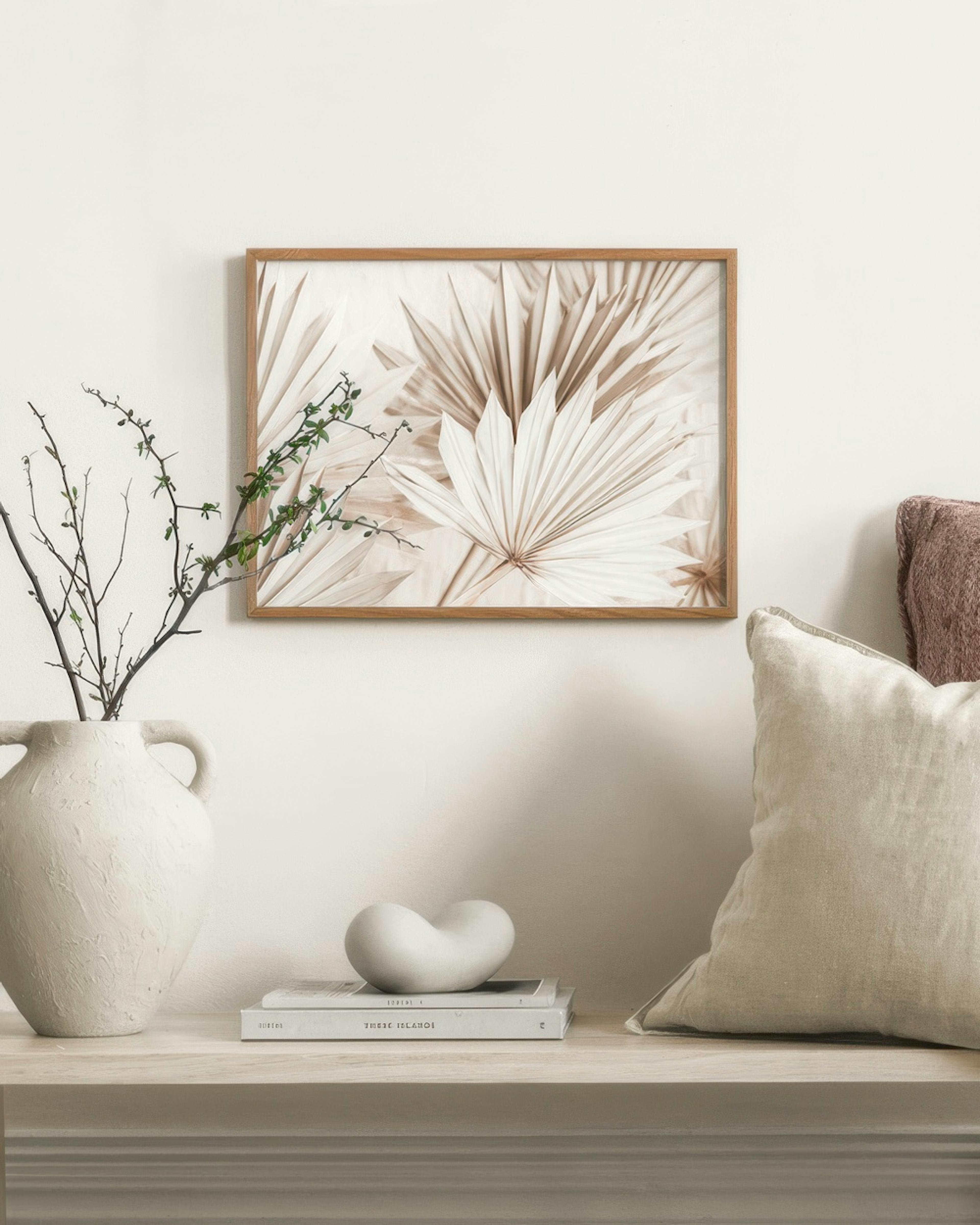 Beige Palm Leaves Poster