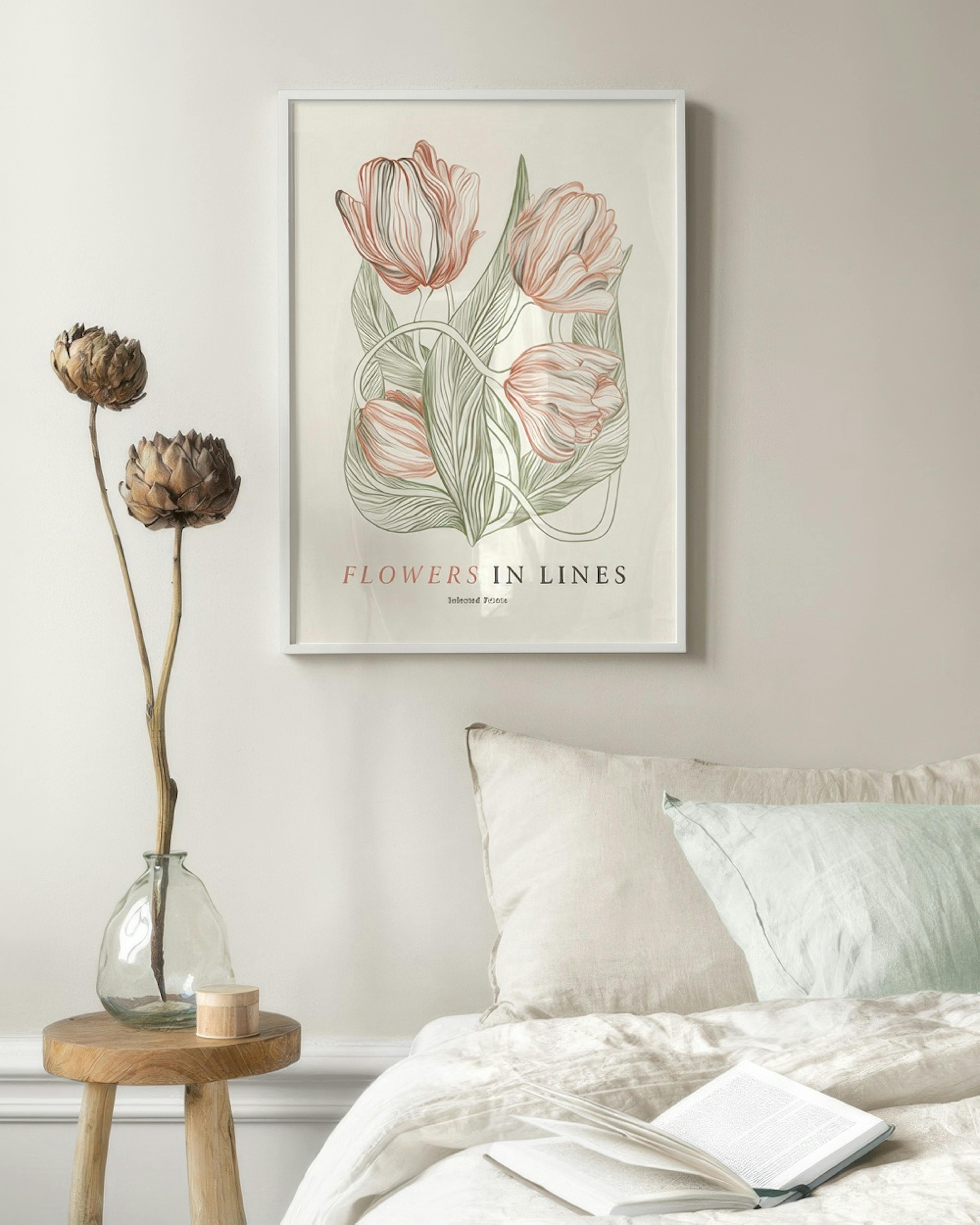 Flowers in Lines No2 Poster