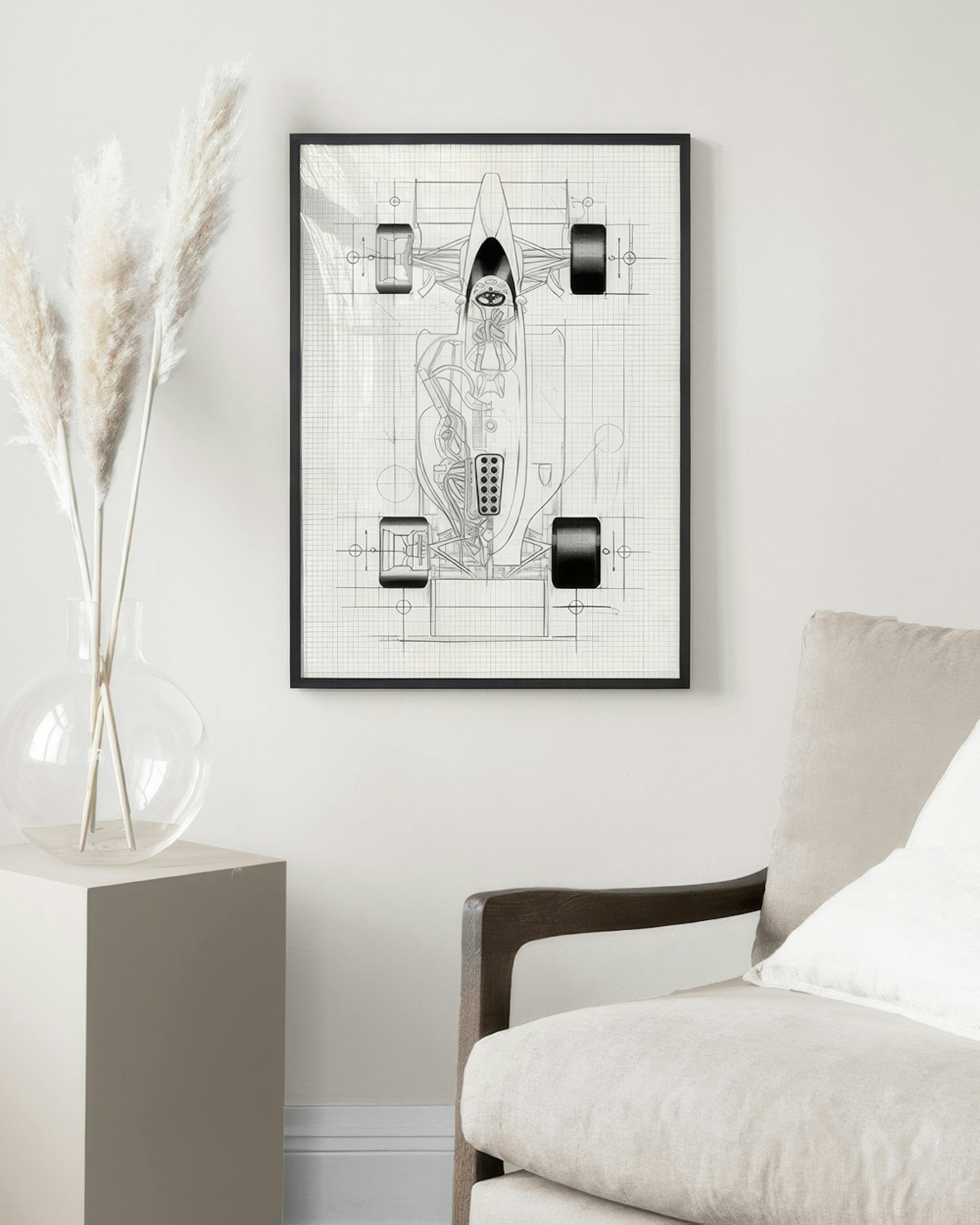 Racing Car Sketch Print