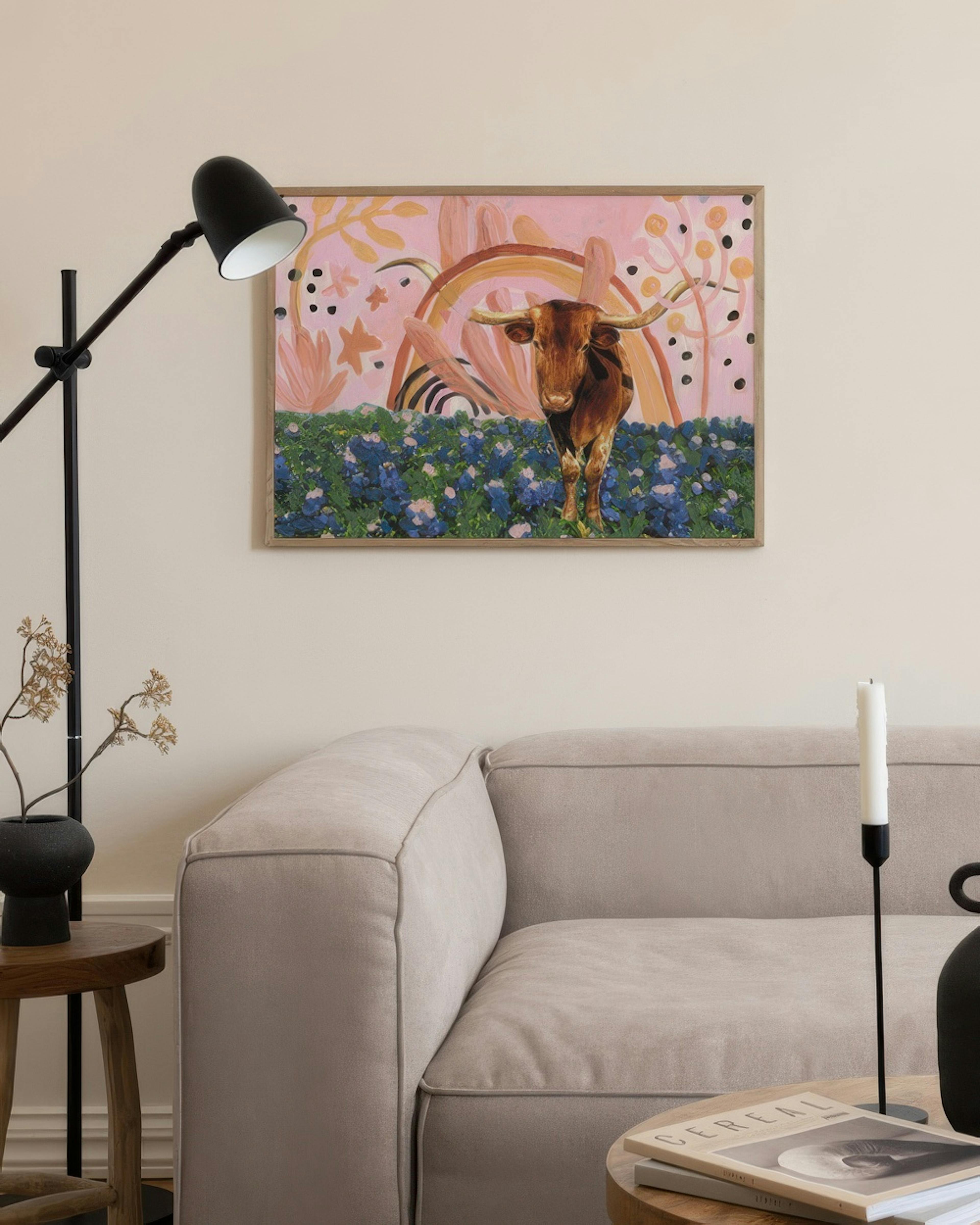 Eleanor Baker - Rainbow Longhorns Print