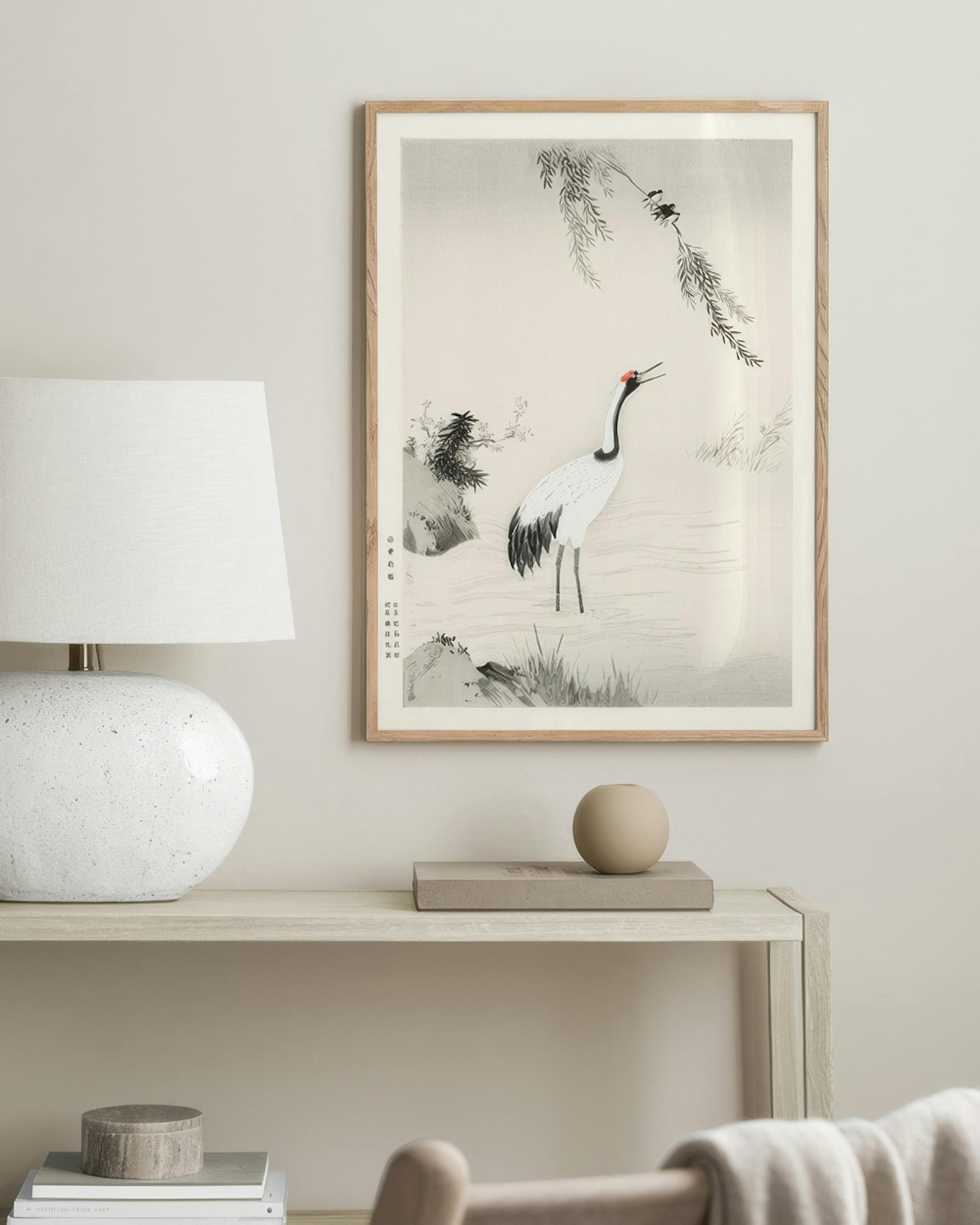 Kano Motonobu - Japanese Crane Affiche
