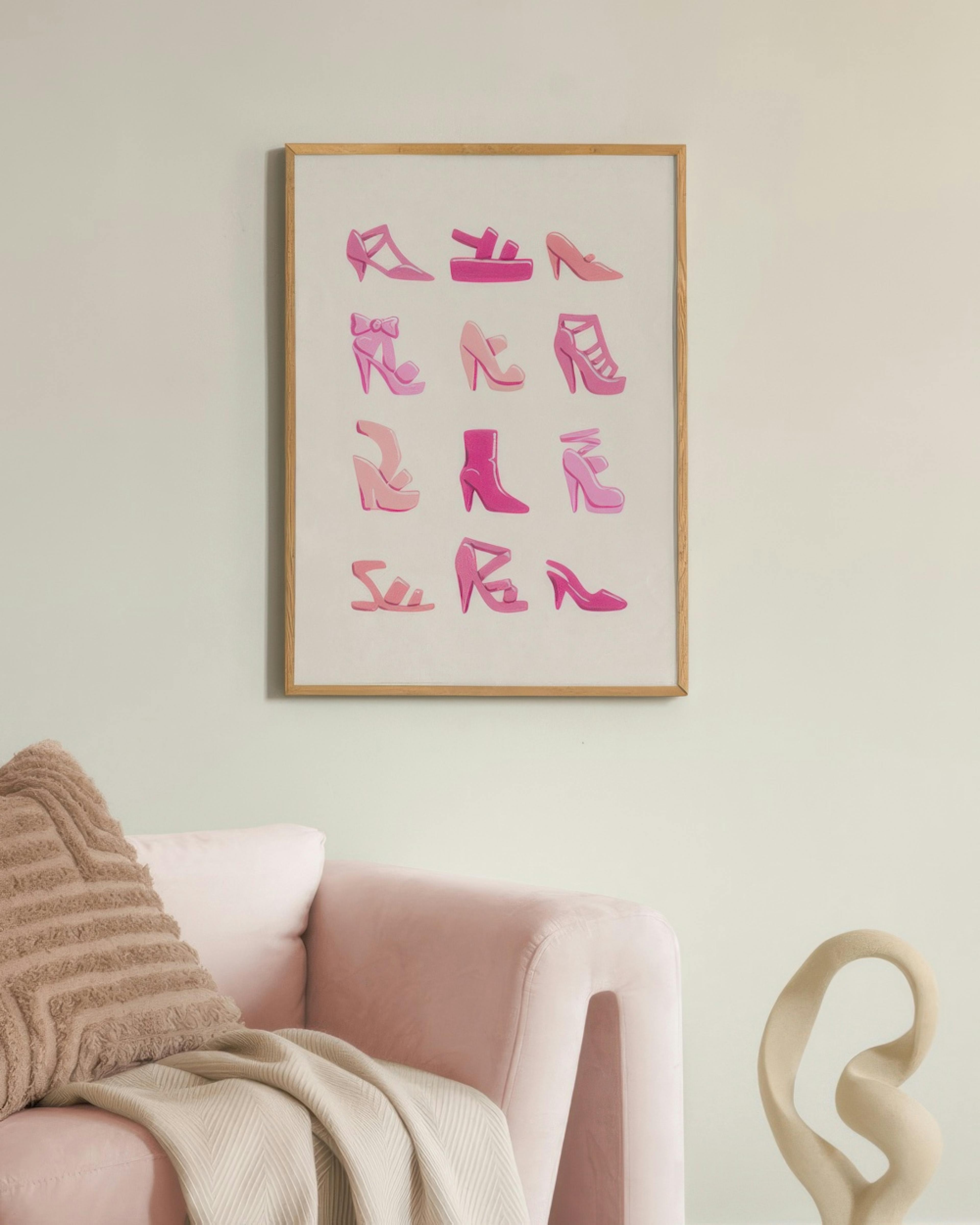 Pink Shoe Collection Print