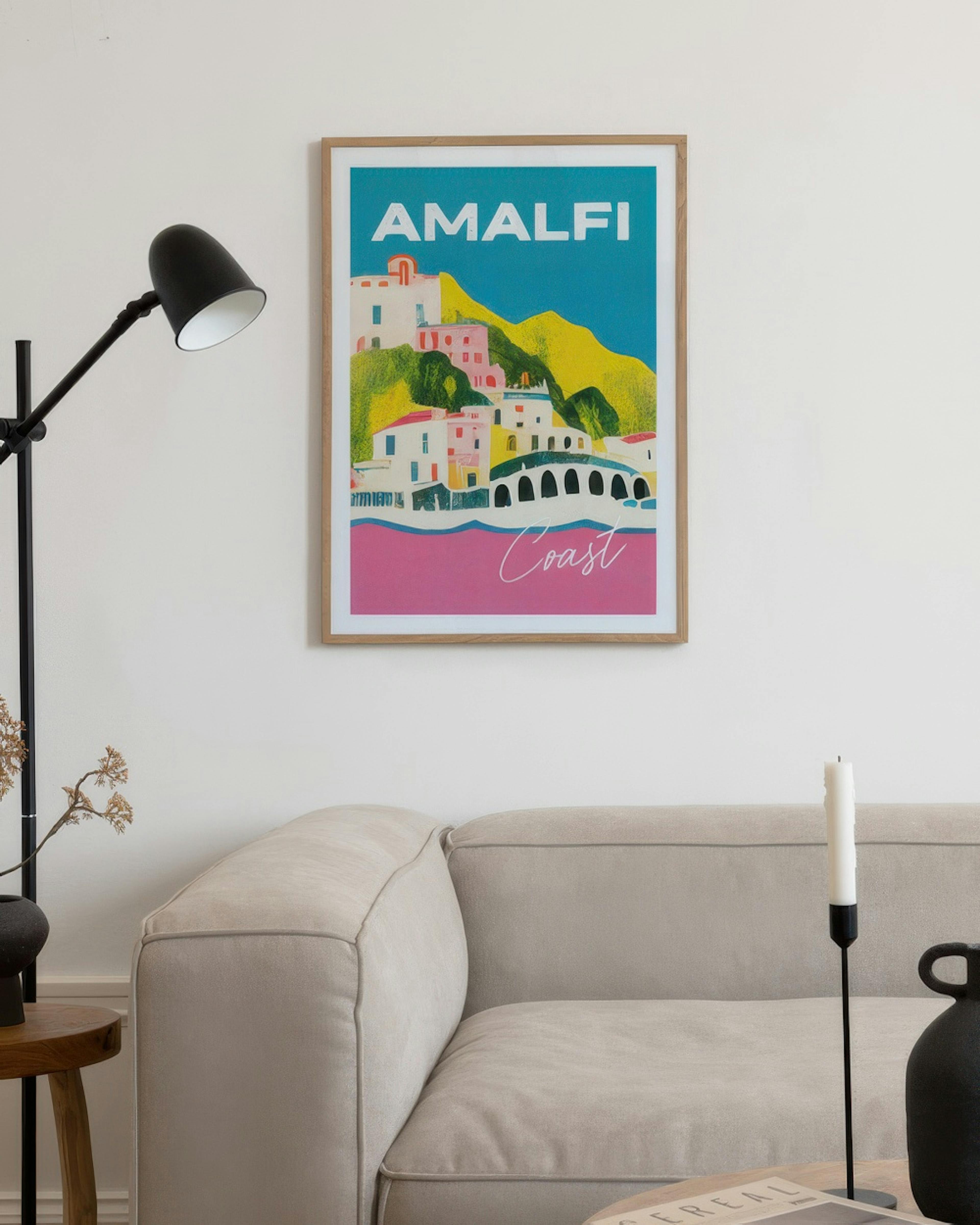 SipCircle - Amalfi Pink Coast Poster