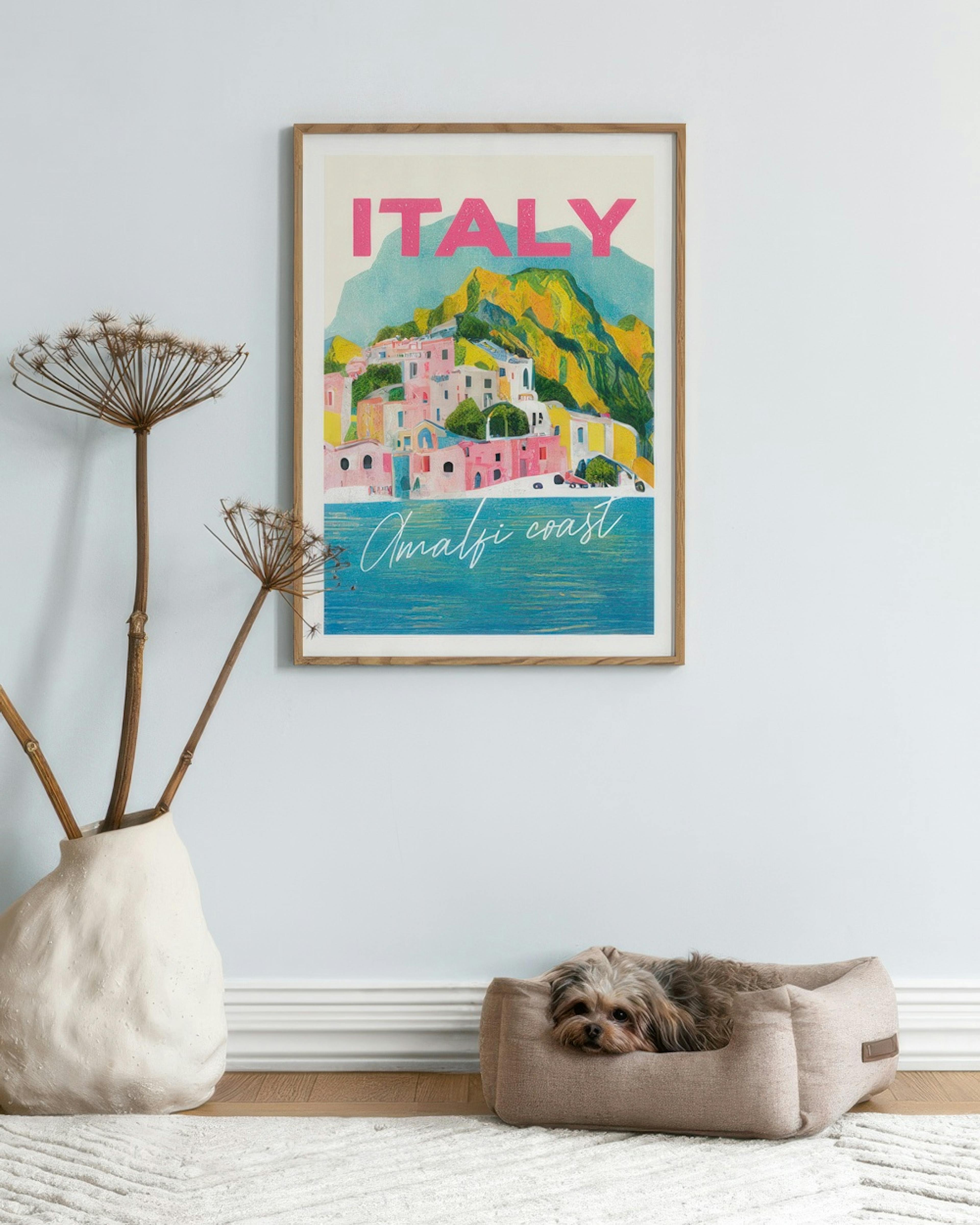 SipCircle - Italy Amalfi Pastel Coast Print