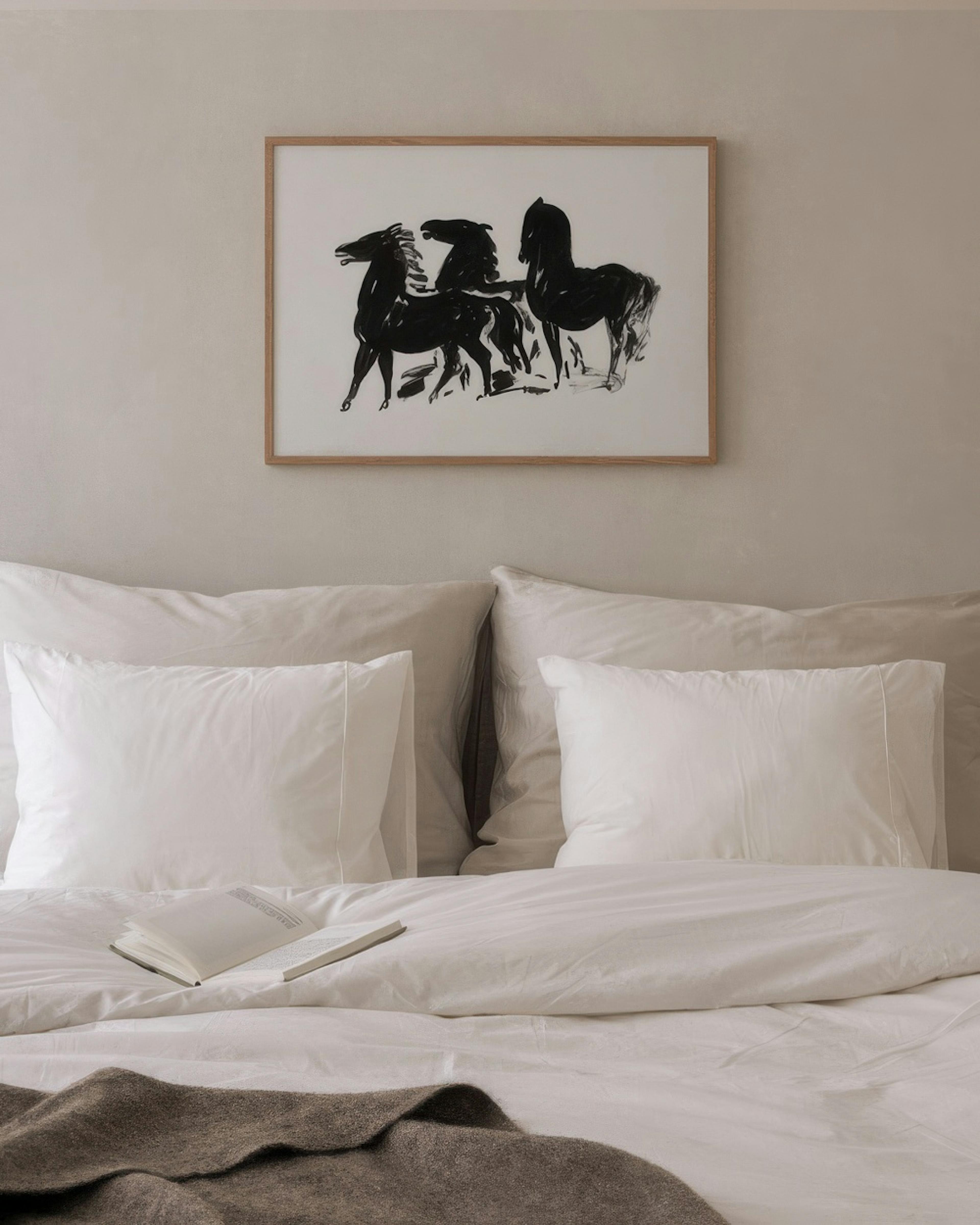 Leo Gestel - Three Black Horses Affiche