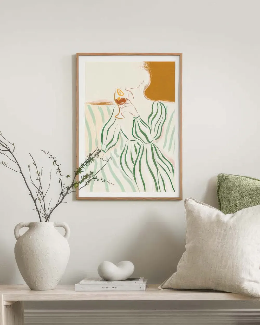 Green Striped Dress Print Fashion Wall Poster | Desenio Green Striped Dress Print Fashion Wall Poster | Desenio