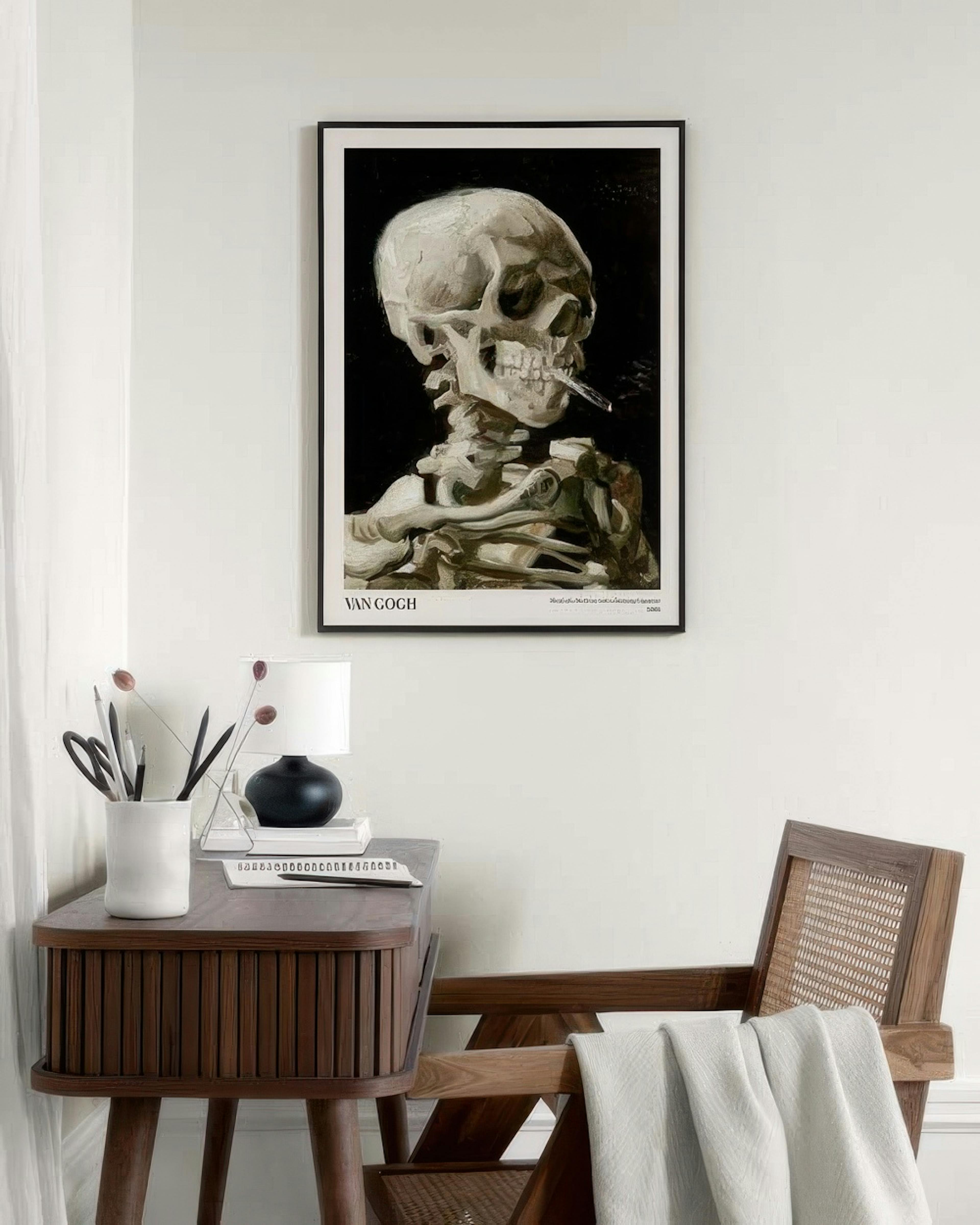 Van Gogh - Head of a Skeleton With a Burning Cigarette Print