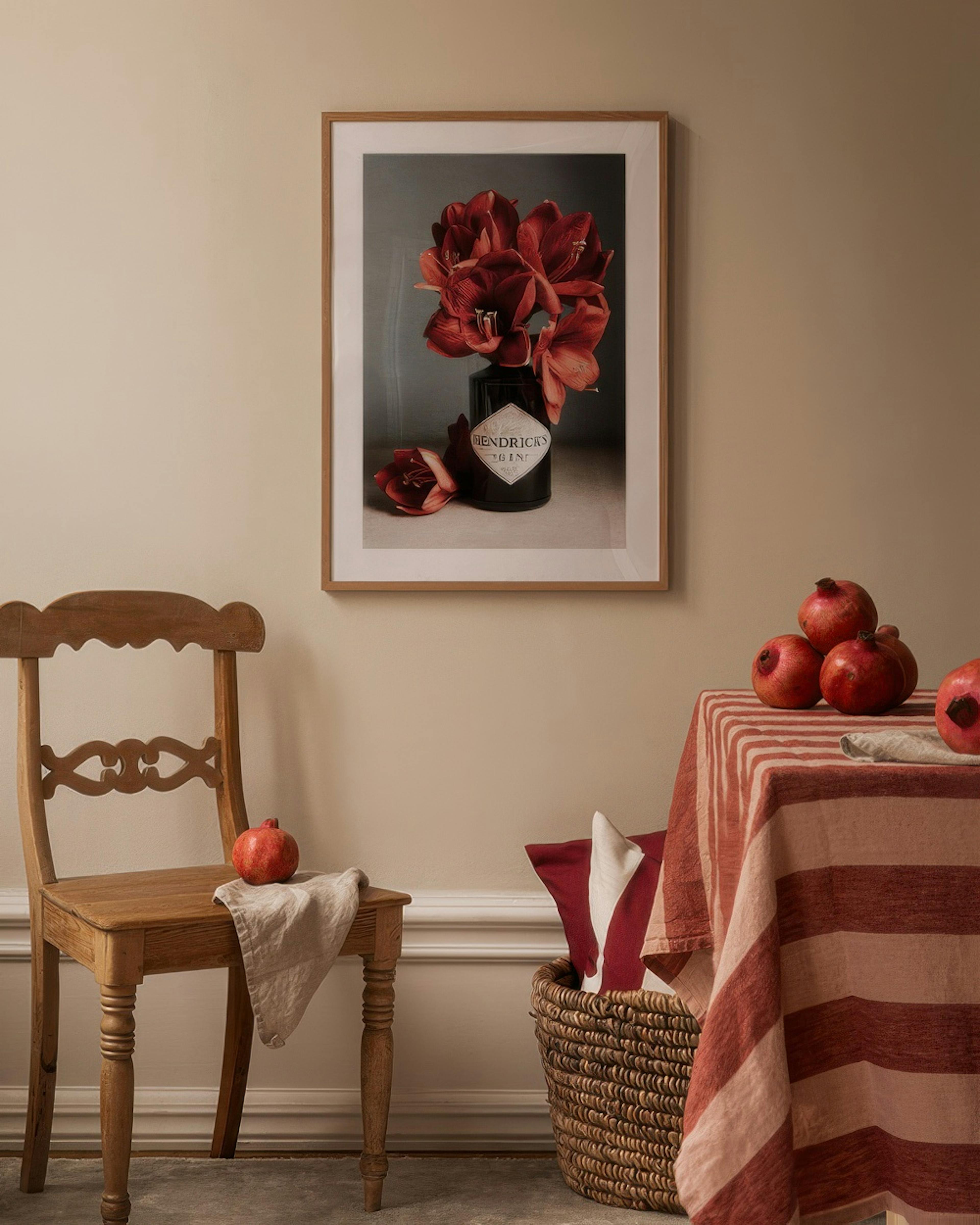 Gin and Red Amaryllis Print