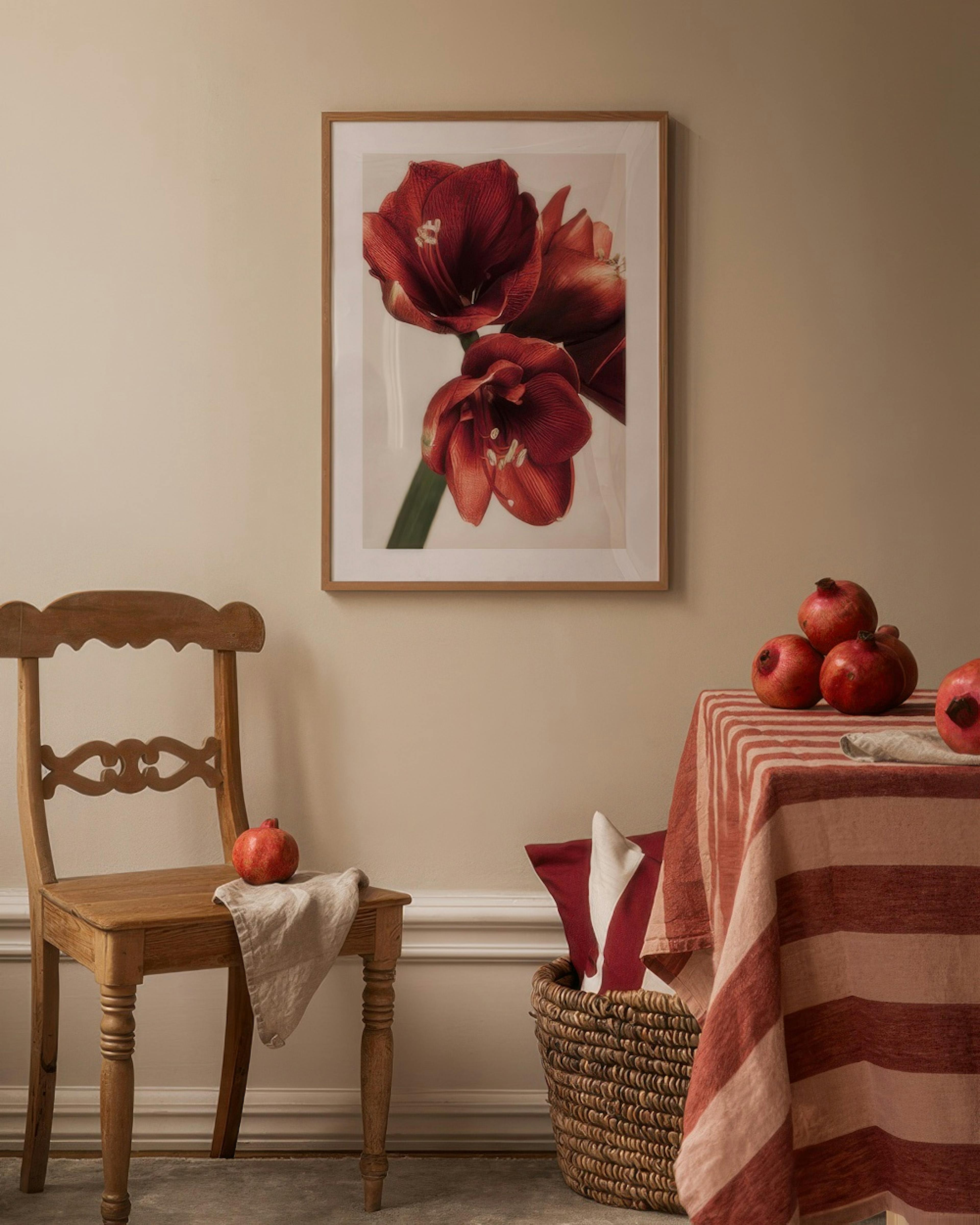 Amaryllis in Red Print