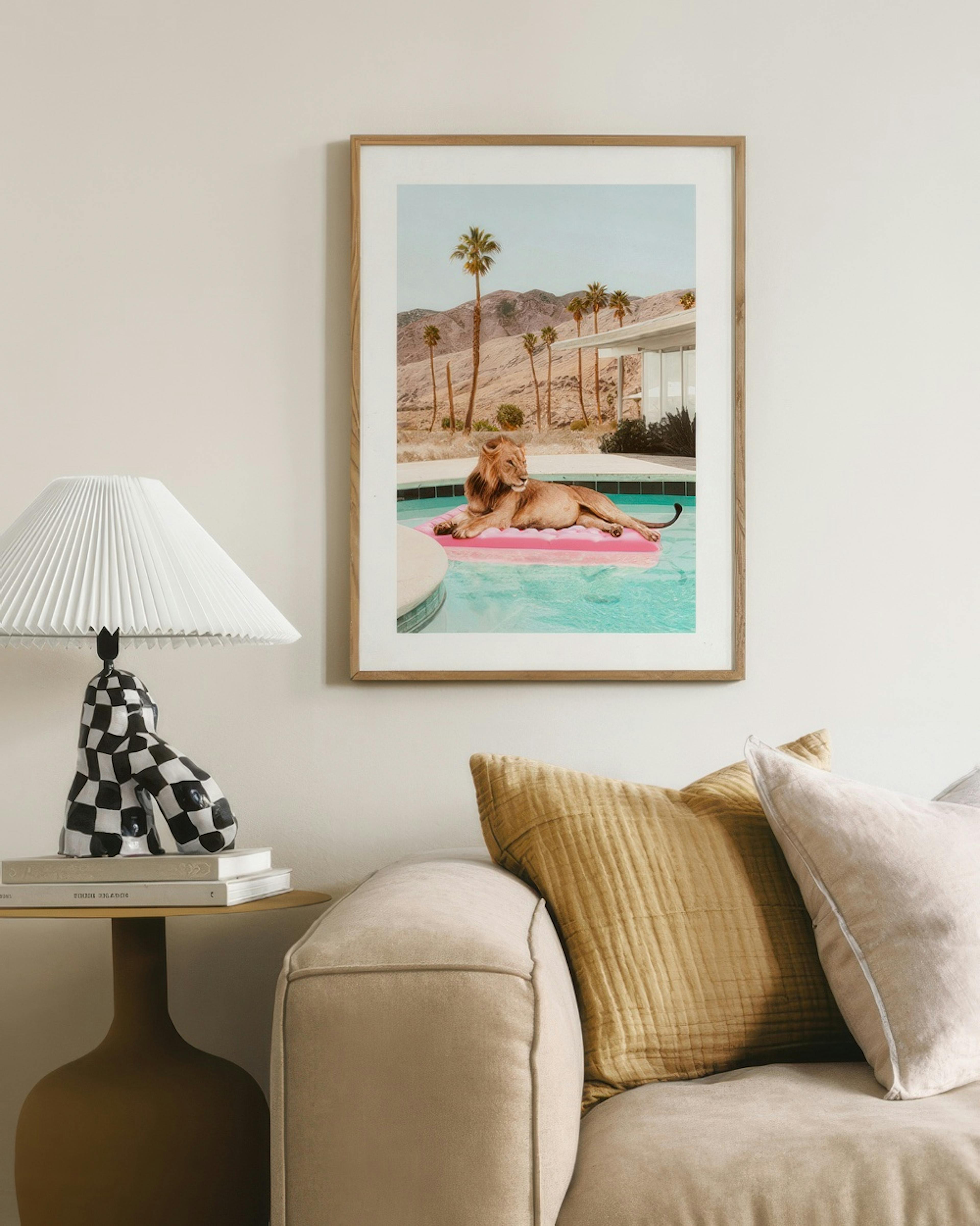 Sunbathing Lion Poster