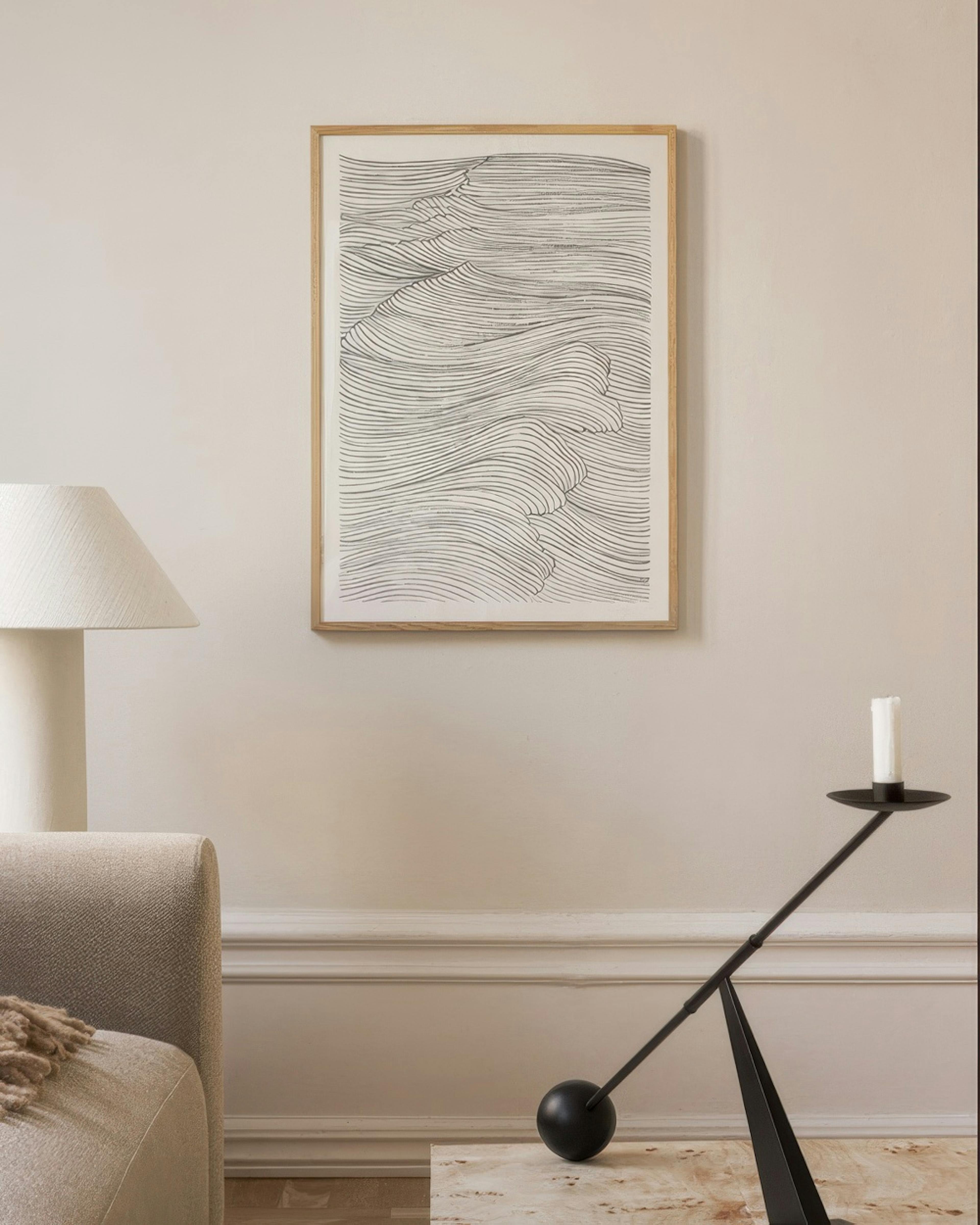 Waves in Line Poster