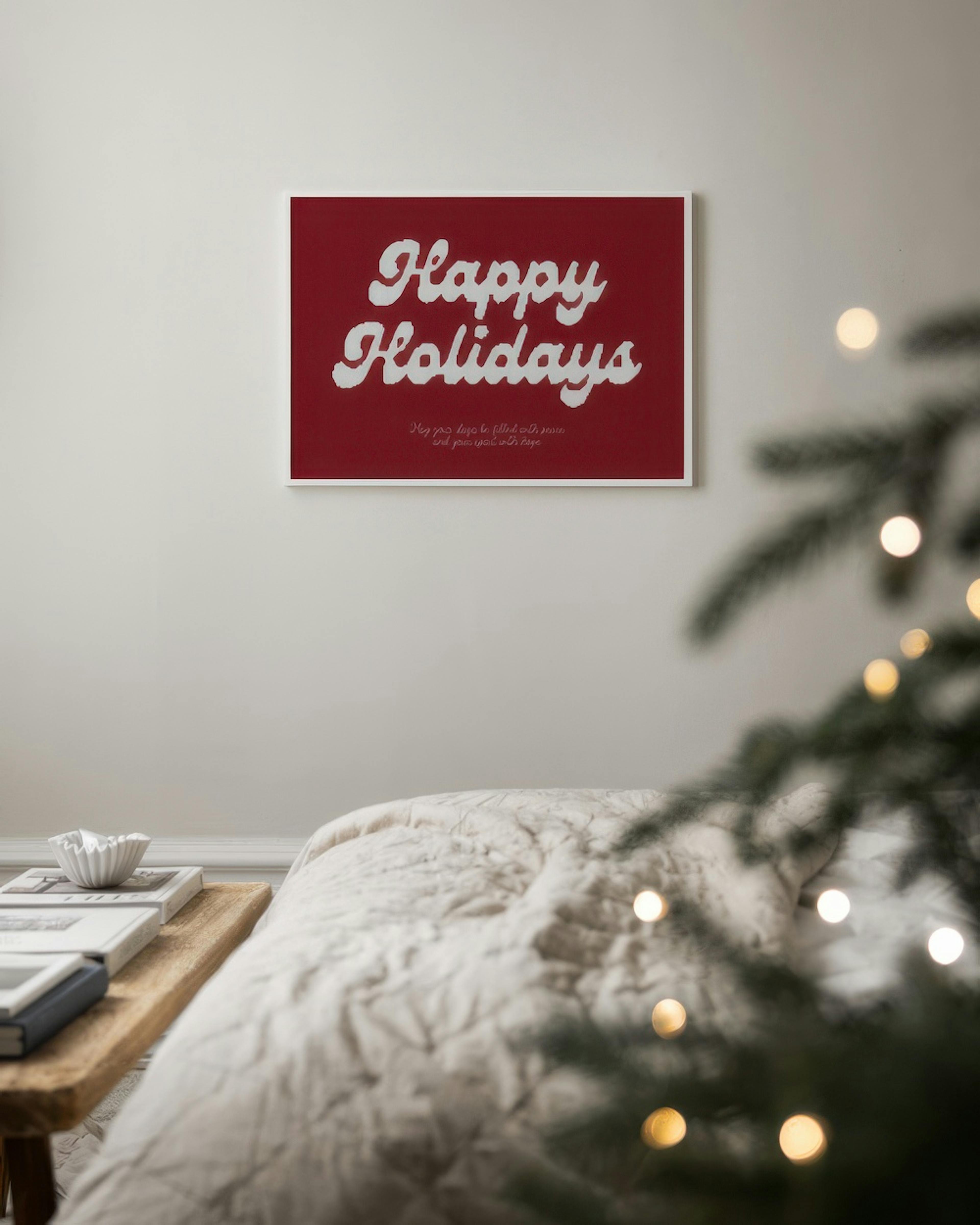 Happy Holidays Knitted Plakat