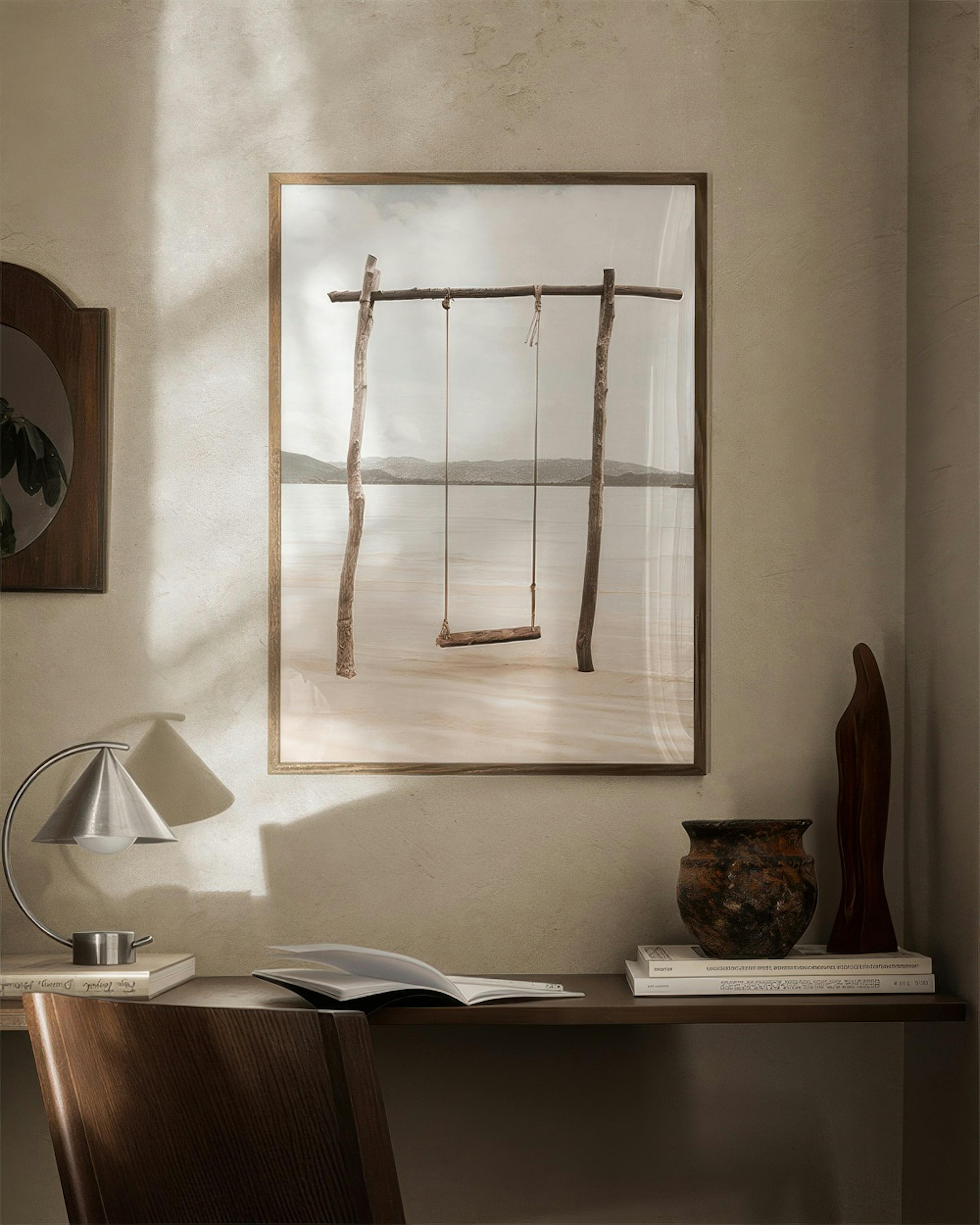Oceanfront Swing Poster