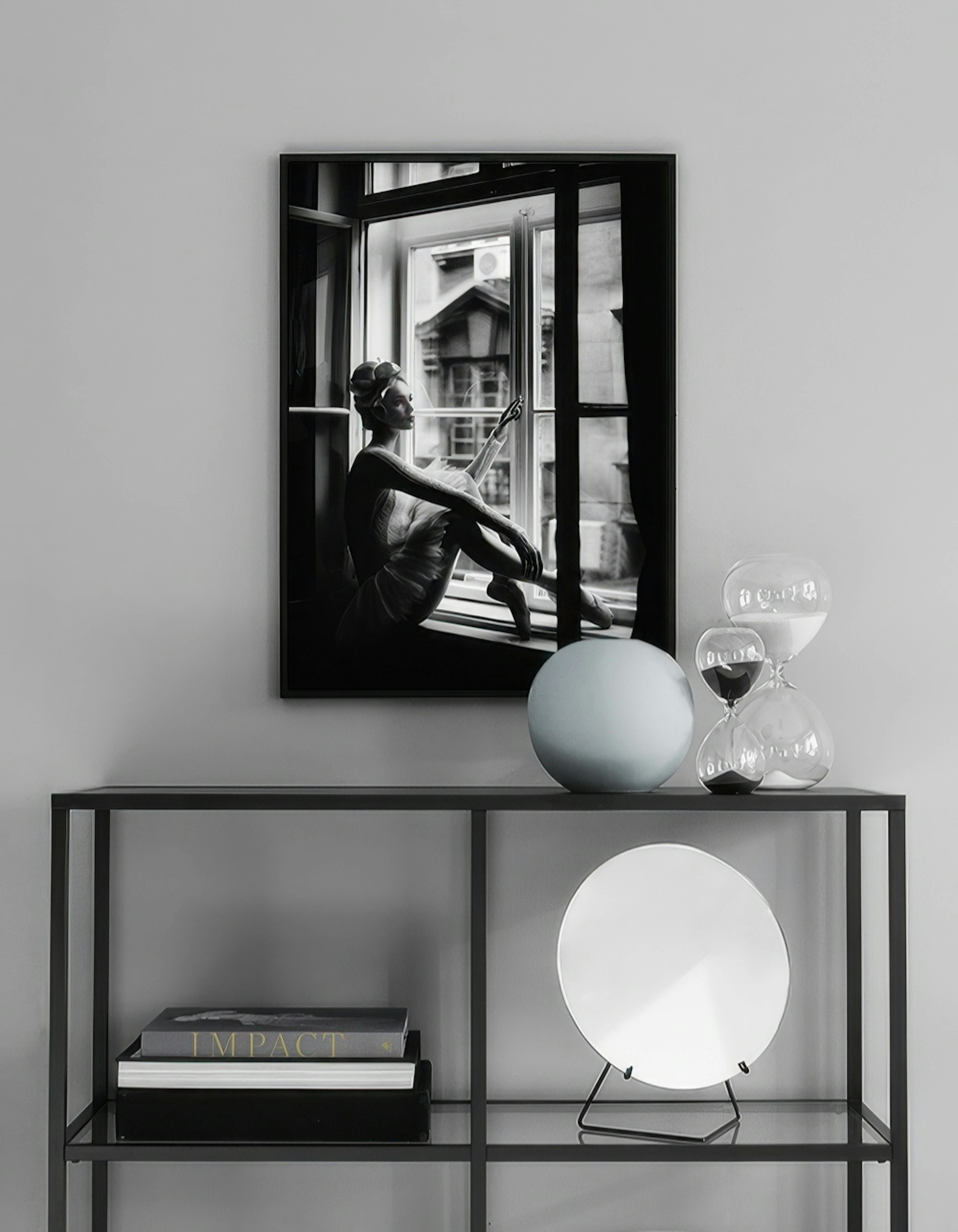 Ballerina In Window Plakat