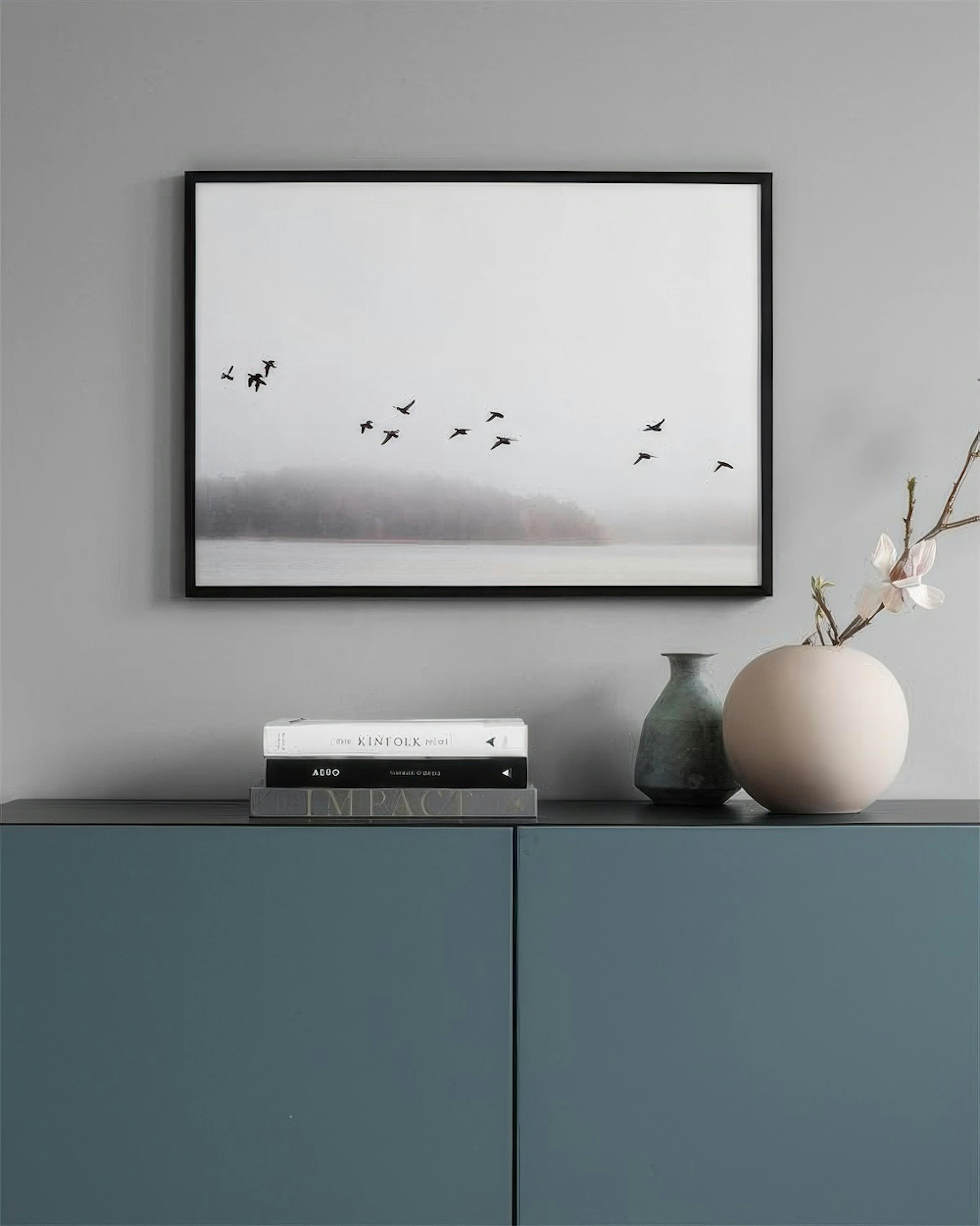 Birds Over Lake Print