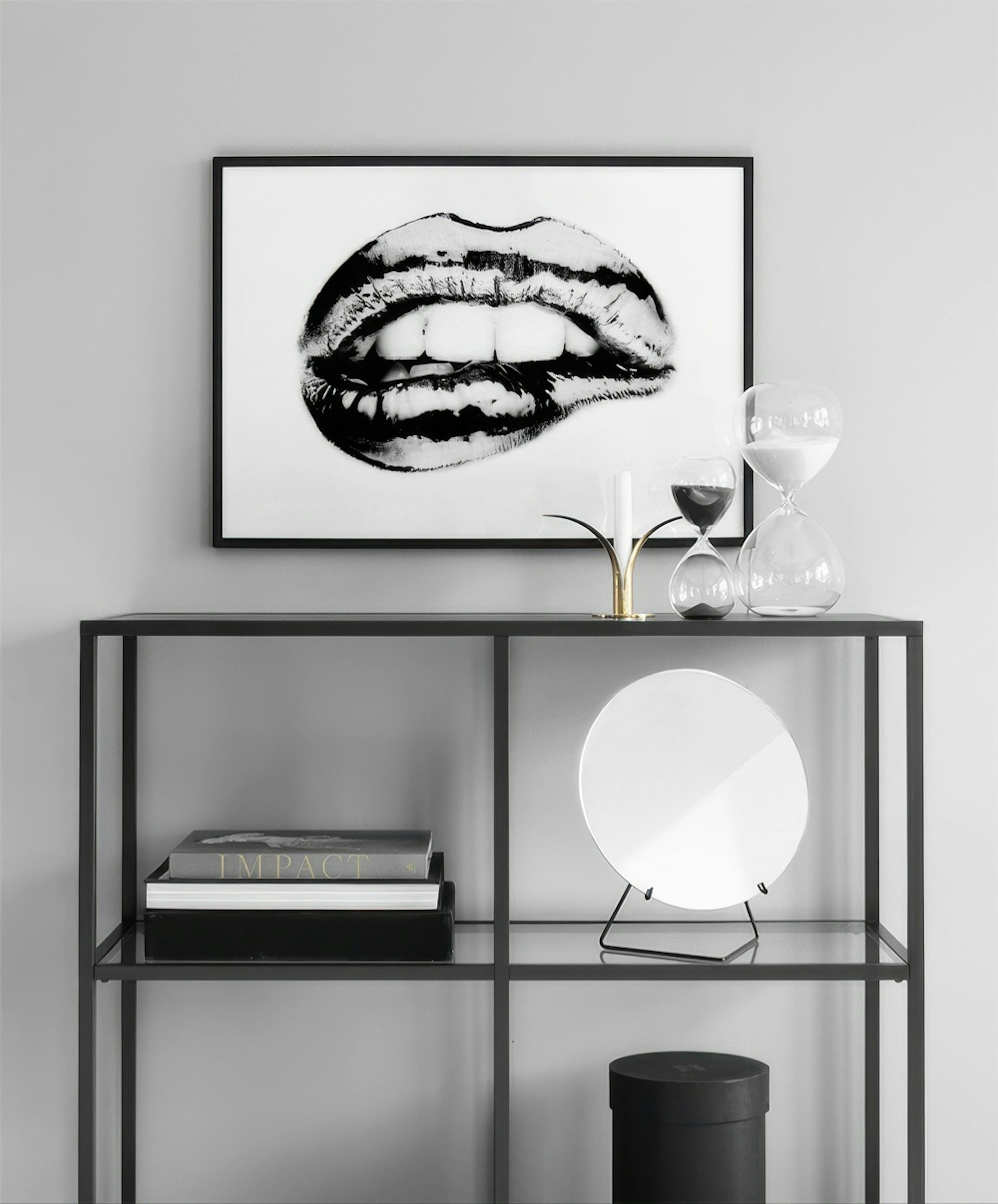 Monochrome Lips Poster