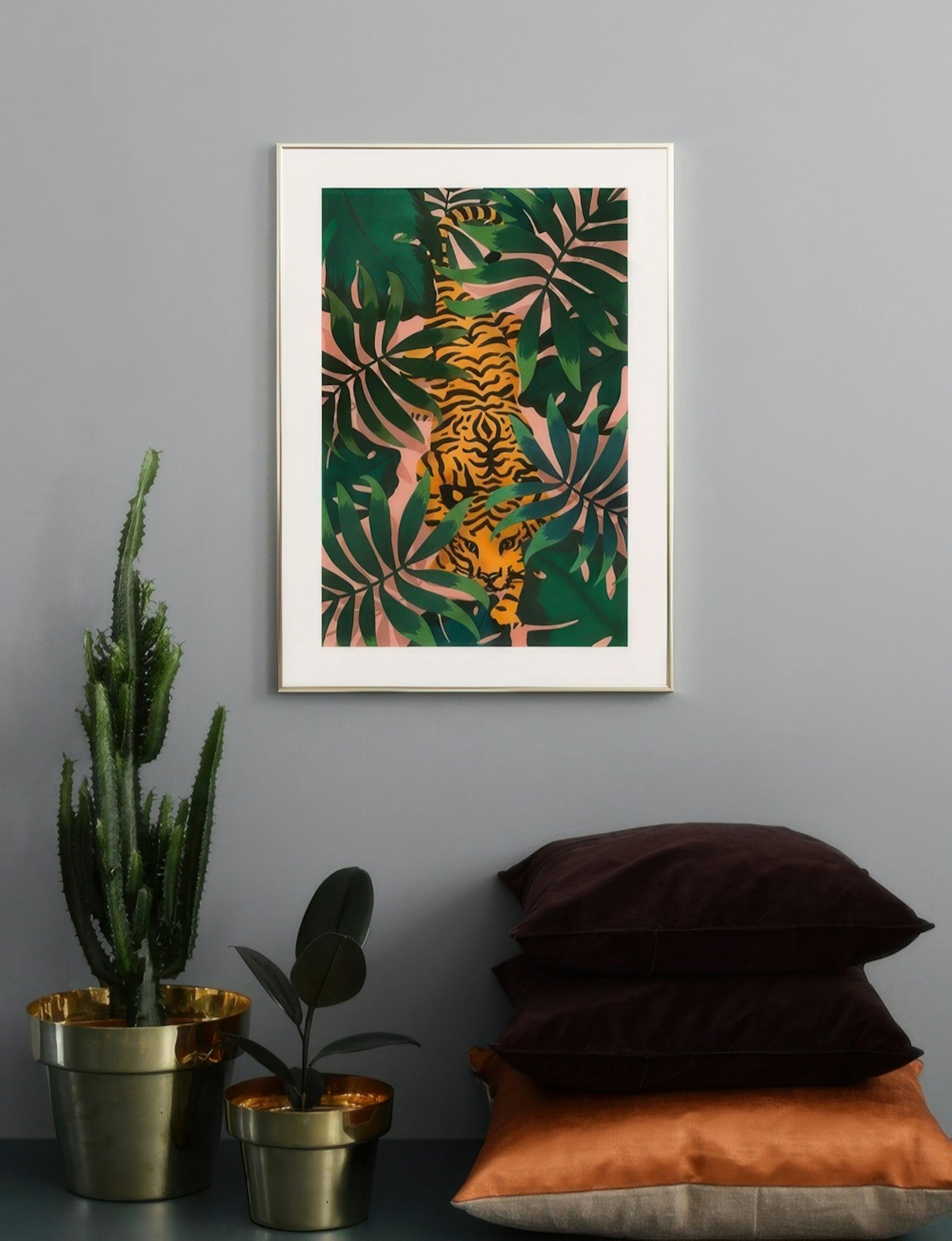 Tiger In Jungle Print
