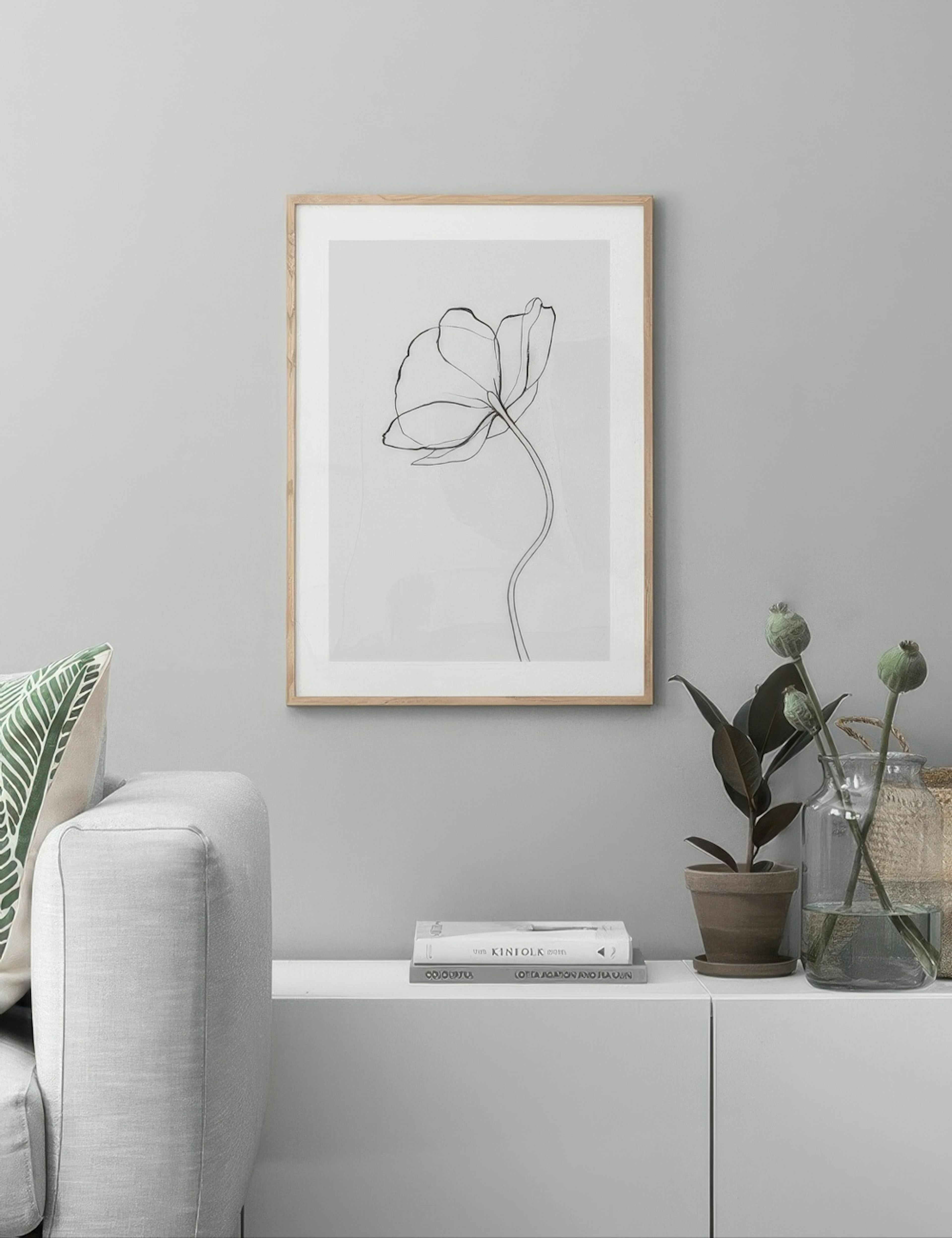 Line Poppy Print