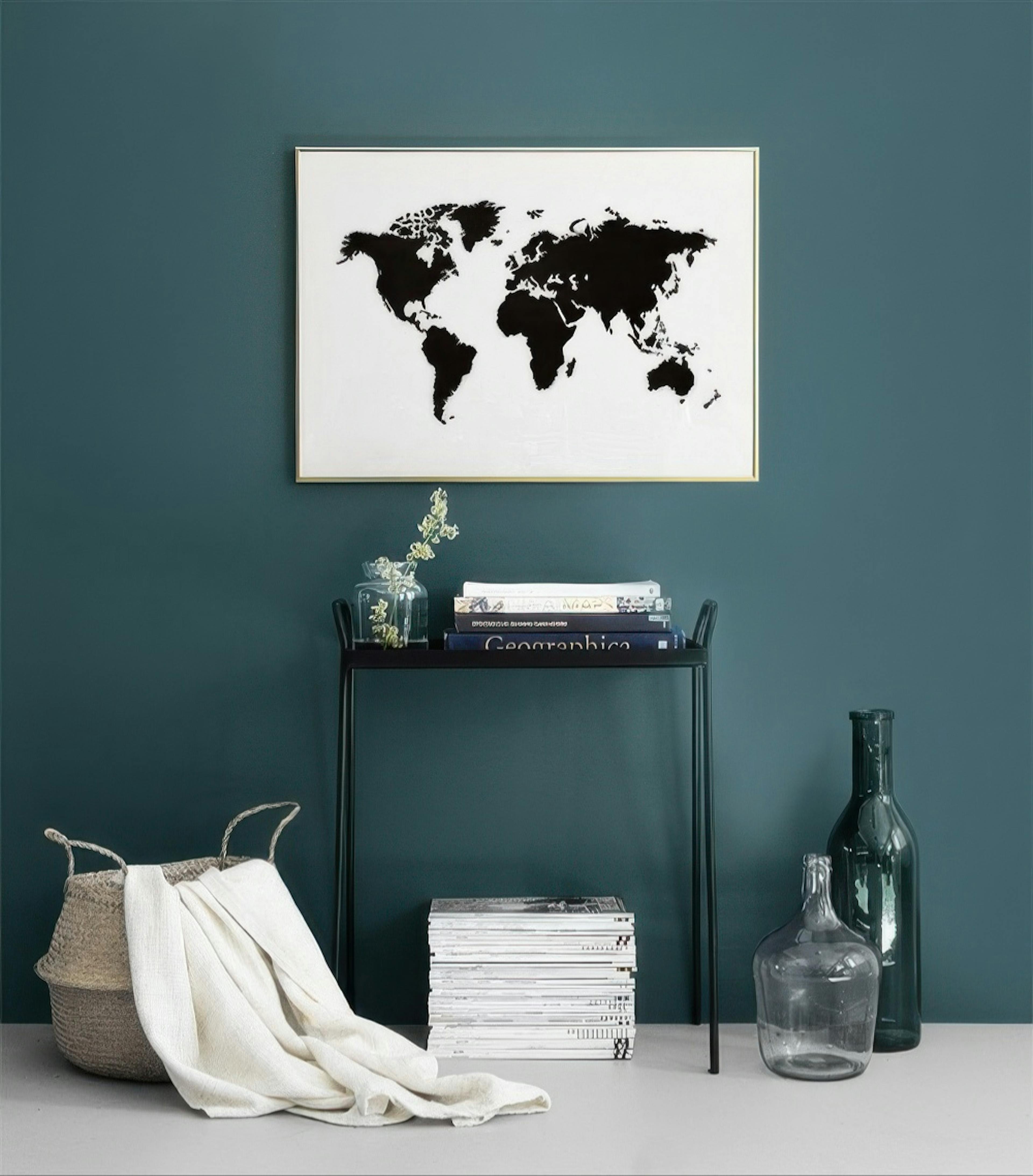 Mapamundi Blanco Y Negro, Poster
